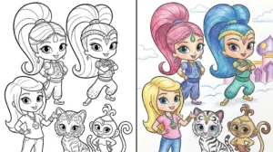 shimmer and shine coloring pages