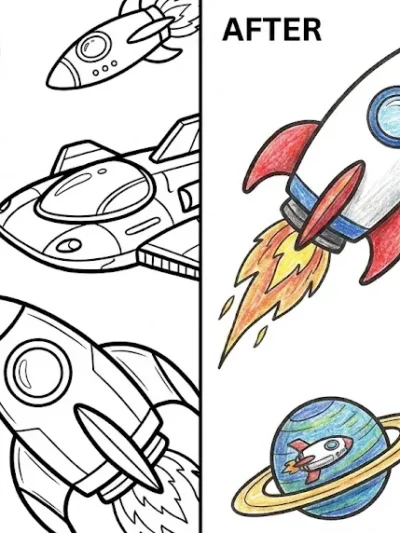 Spaceship coloring pages