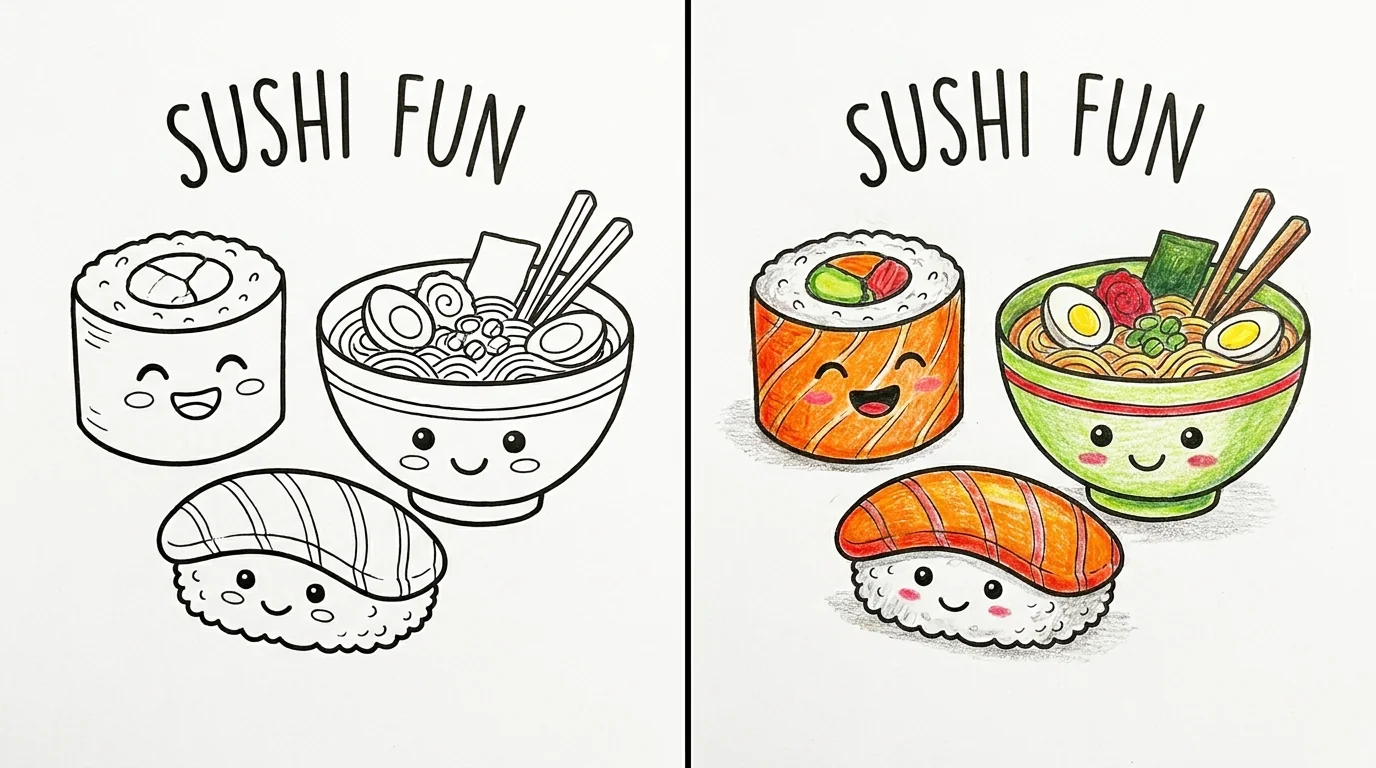 42 Sushi Coloring Pages (Free PDFs)