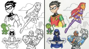 teen titans coloring pages