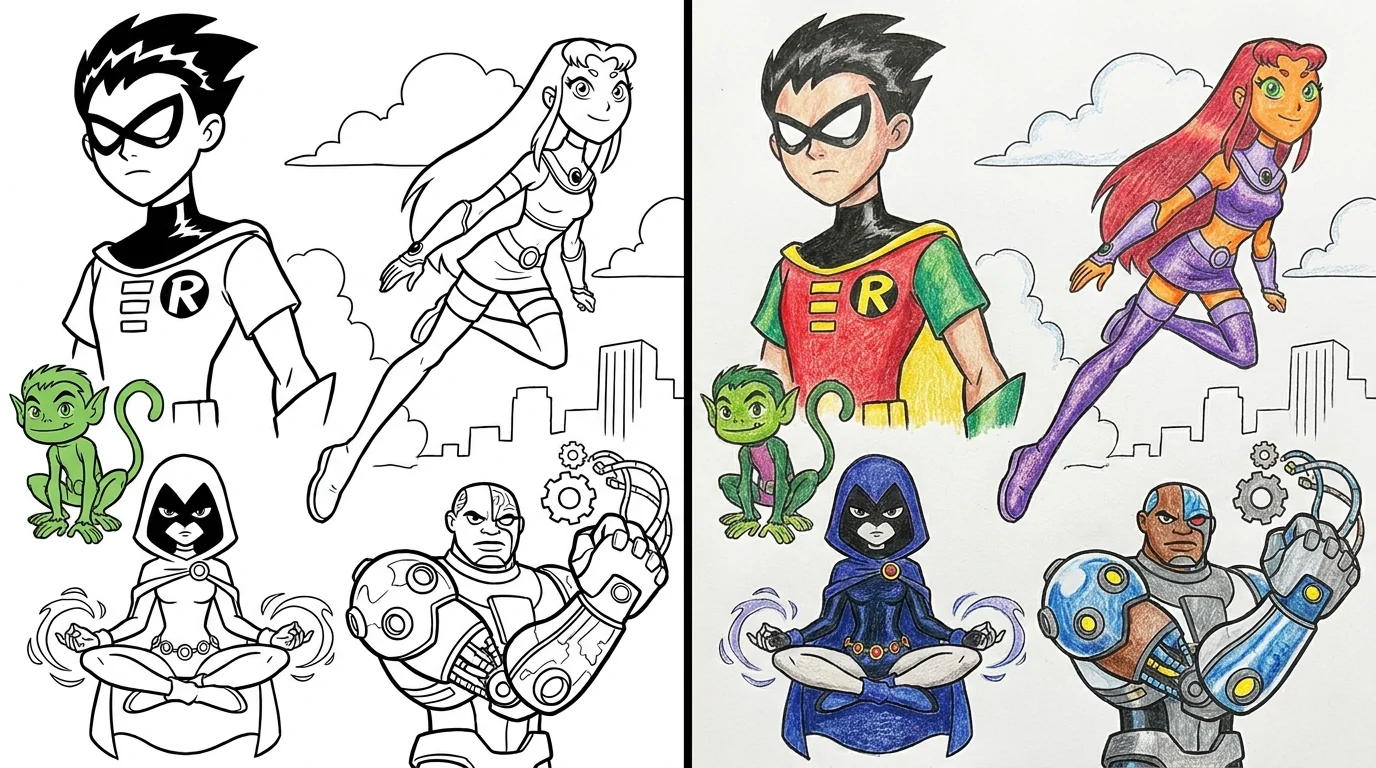 39 Teen Titans Coloring Pages (Free PDFs)