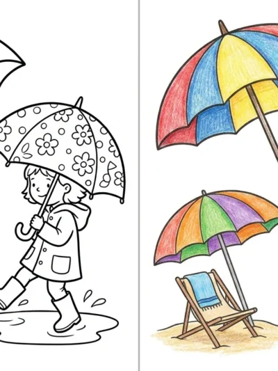 Umbrella coloring pages