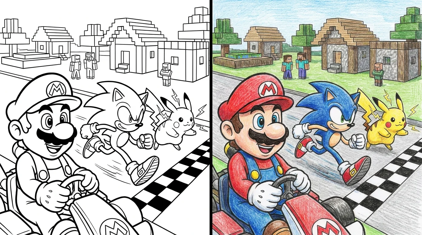 42 Video Game Coloring Pages (Free PDFs)