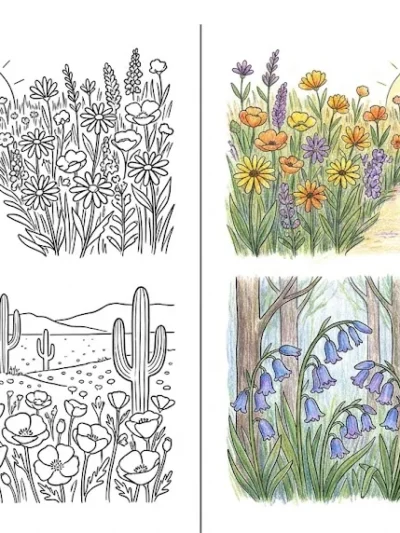 Wildflower coloring pages