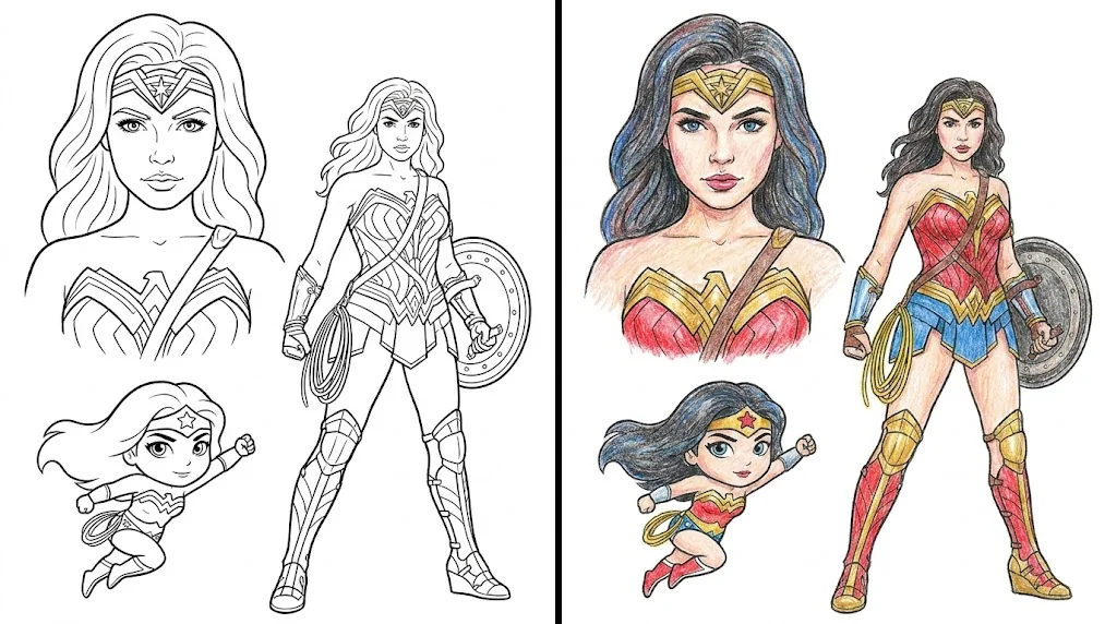39 Wonder Woman Coloring Pages (Free PDFs)