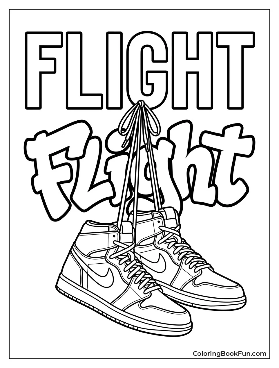 Graffiti Flight Text with Hanging Shoes