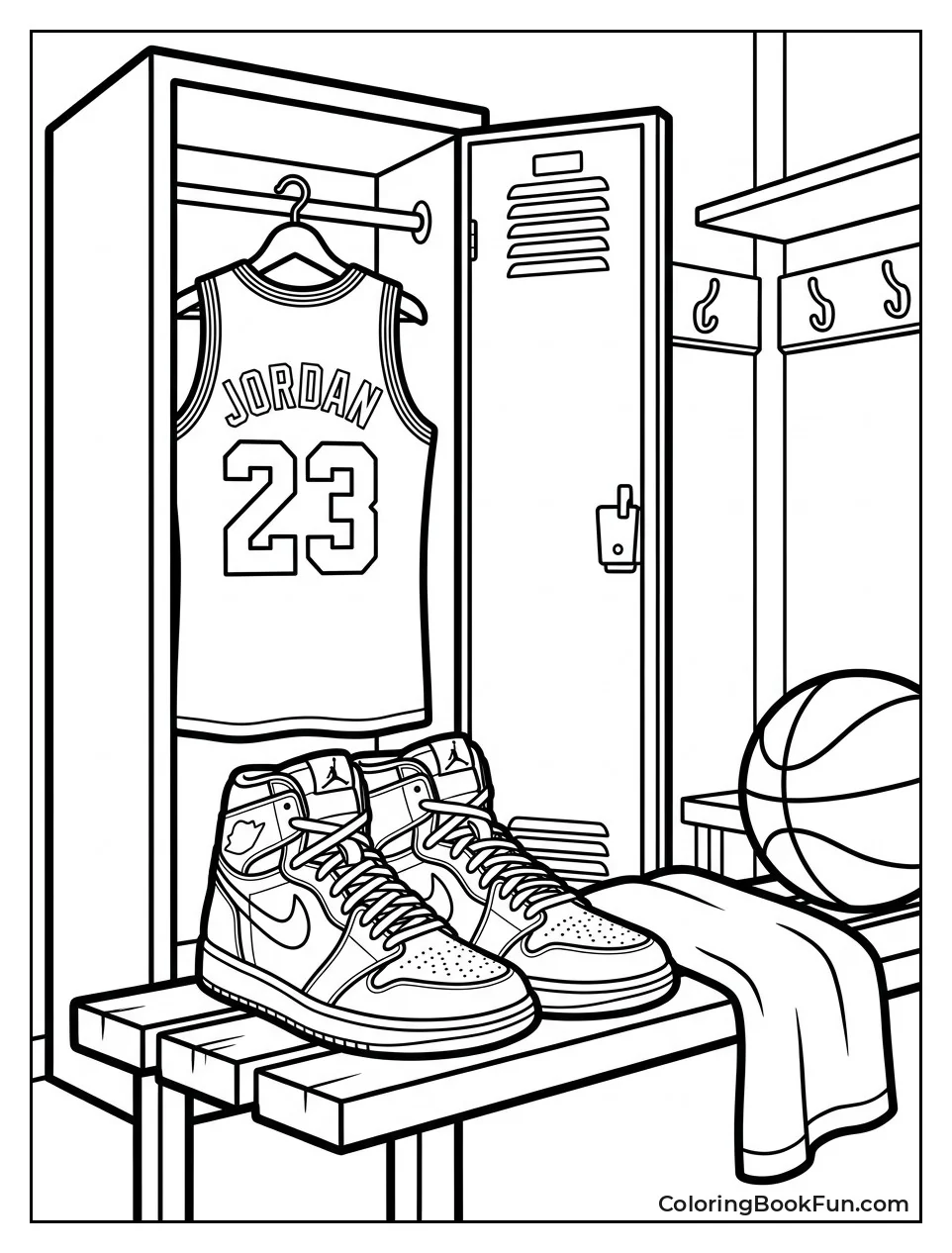 Michael Jordan Locker with Jersey and Sneakers