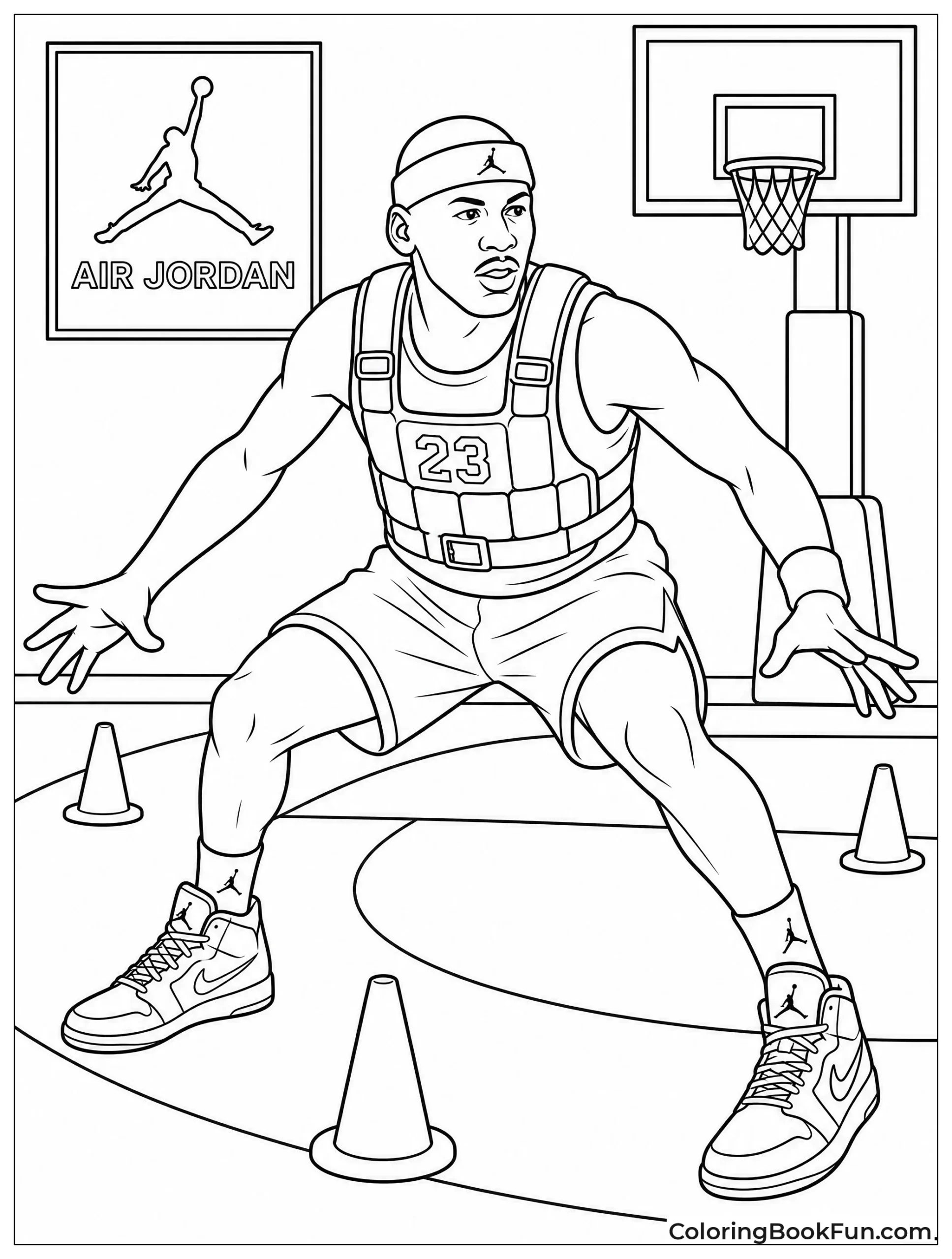 Michael Jordan Doing Defensive Slide Drills