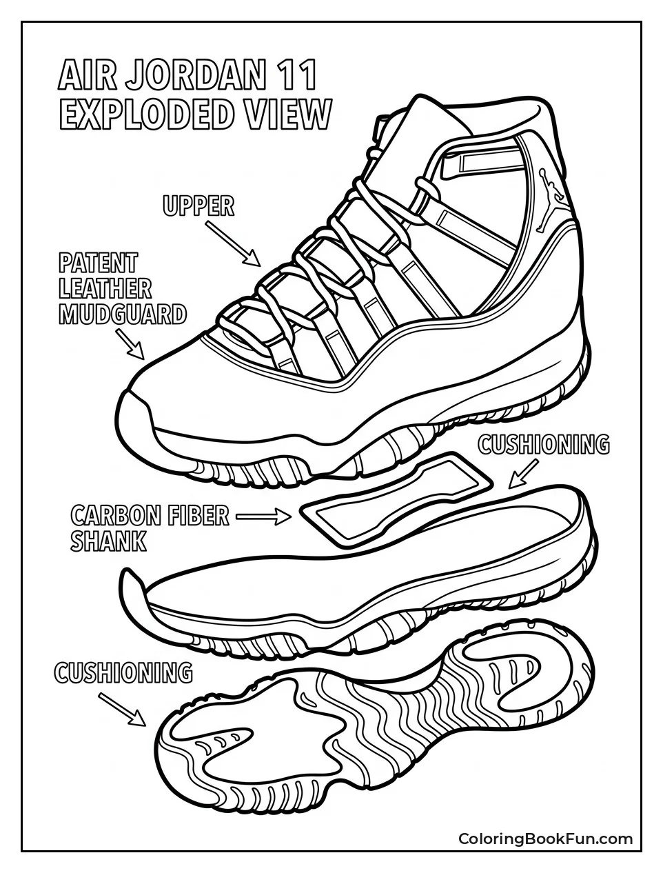 Exploded View of Air Jordan Eleven