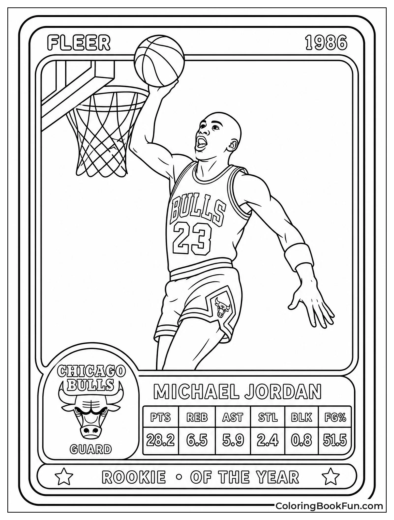 Sports Card with Michael Jordan Action