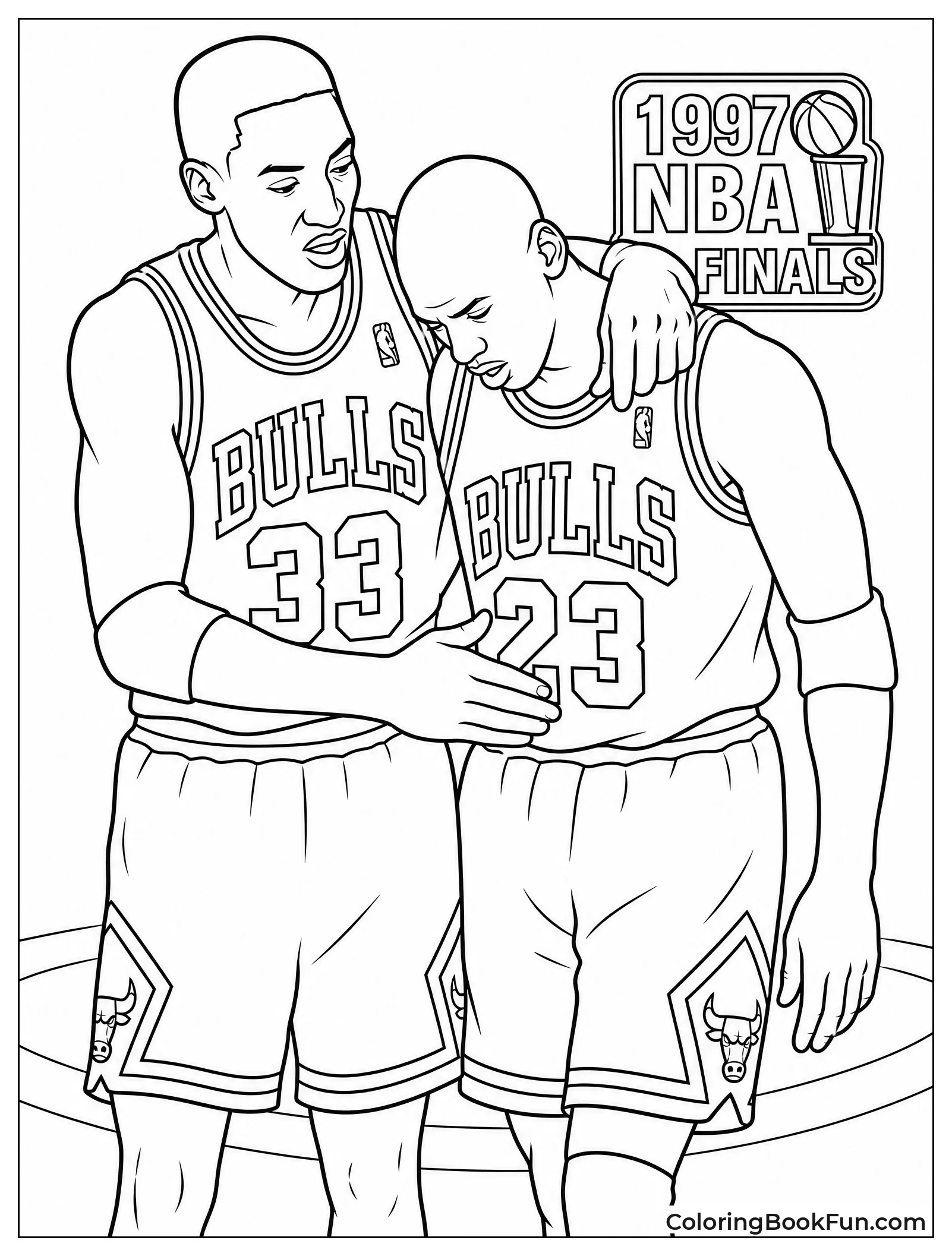 Scottie Pippen Helping Tired Michael Jordan