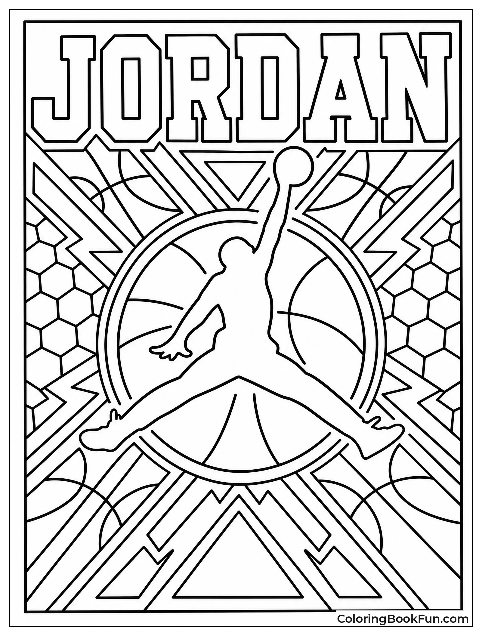 Jumpman Logo with Geometric Patterns