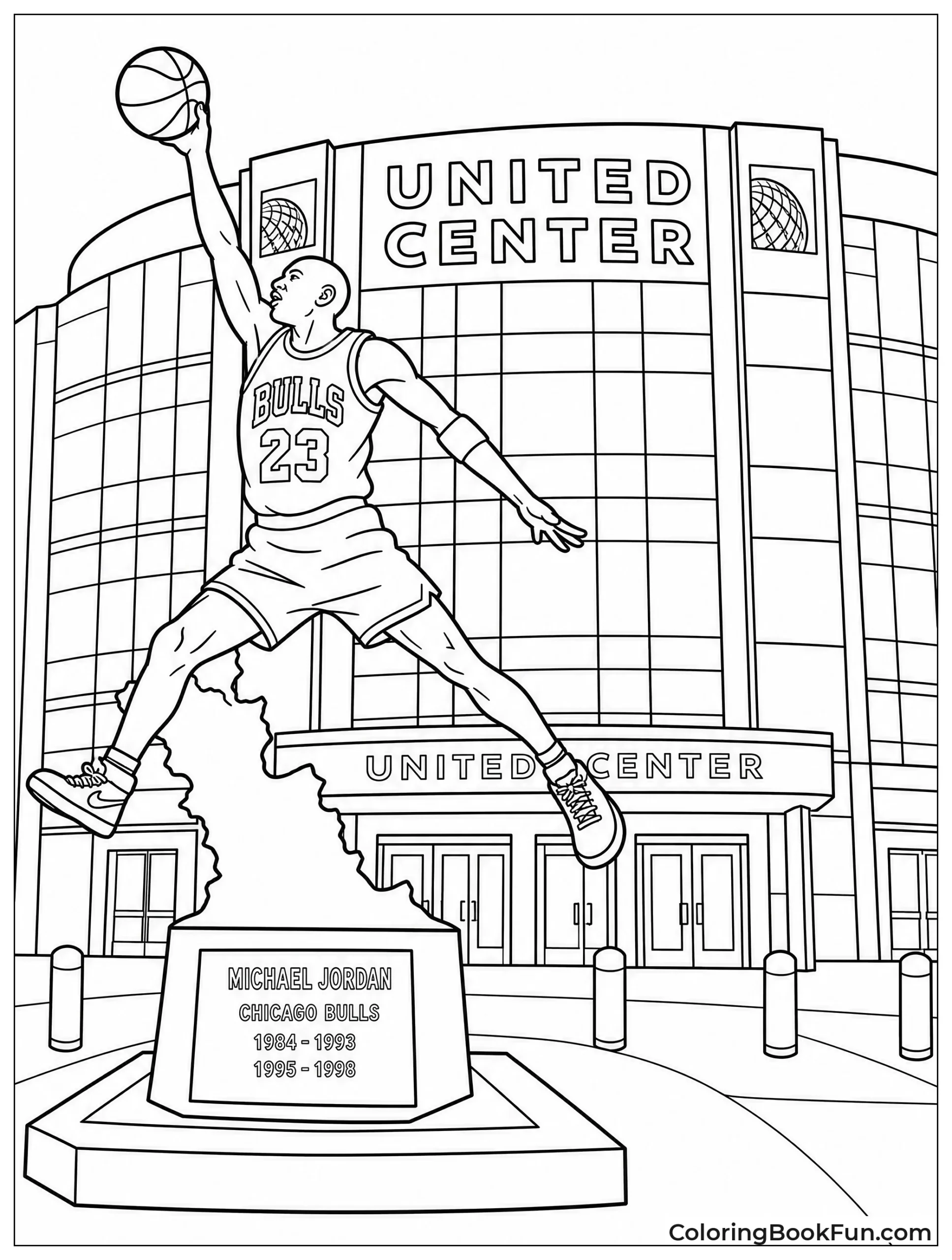 United Center with Michael Jordan Statue