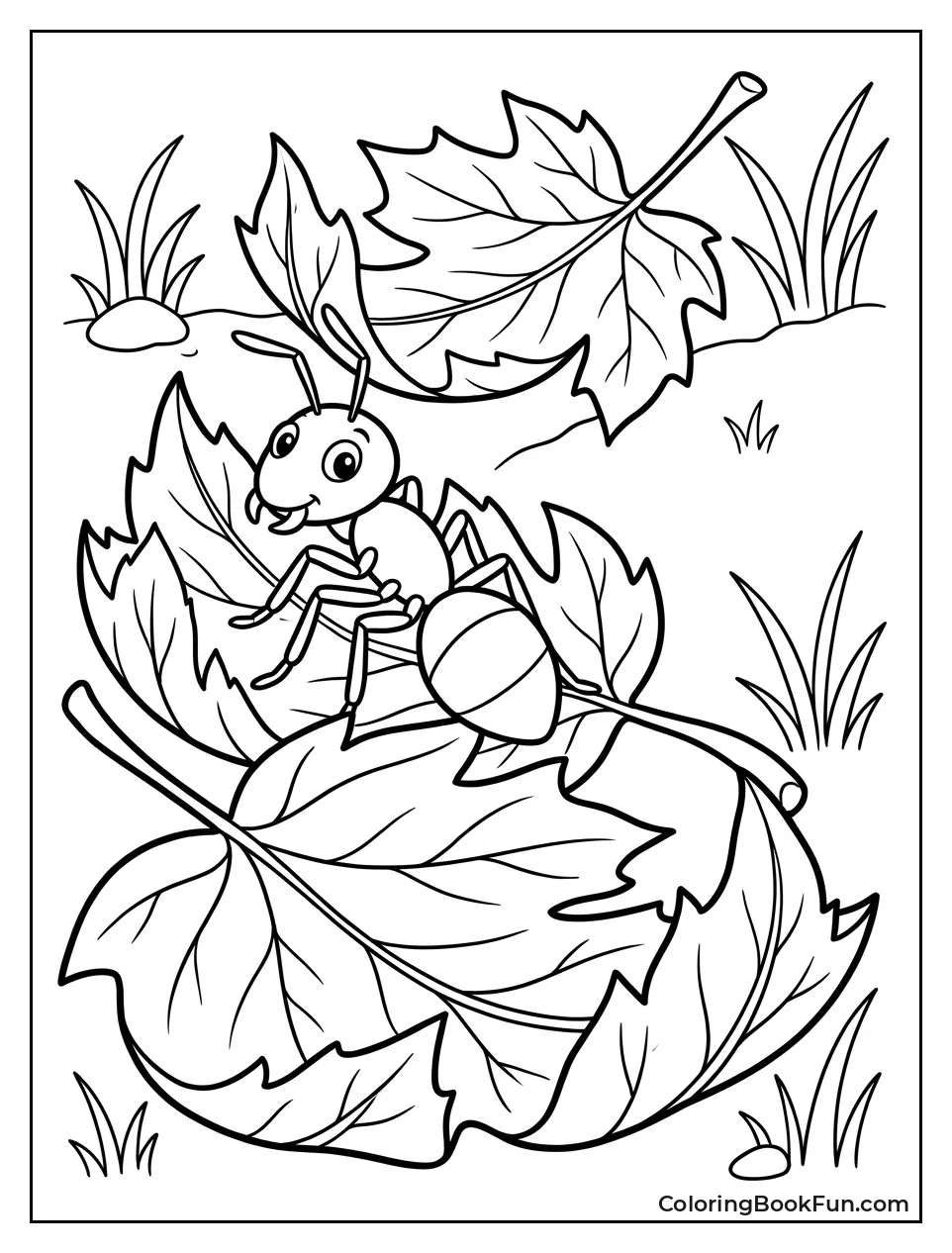 Ant Among Autumn Leaves