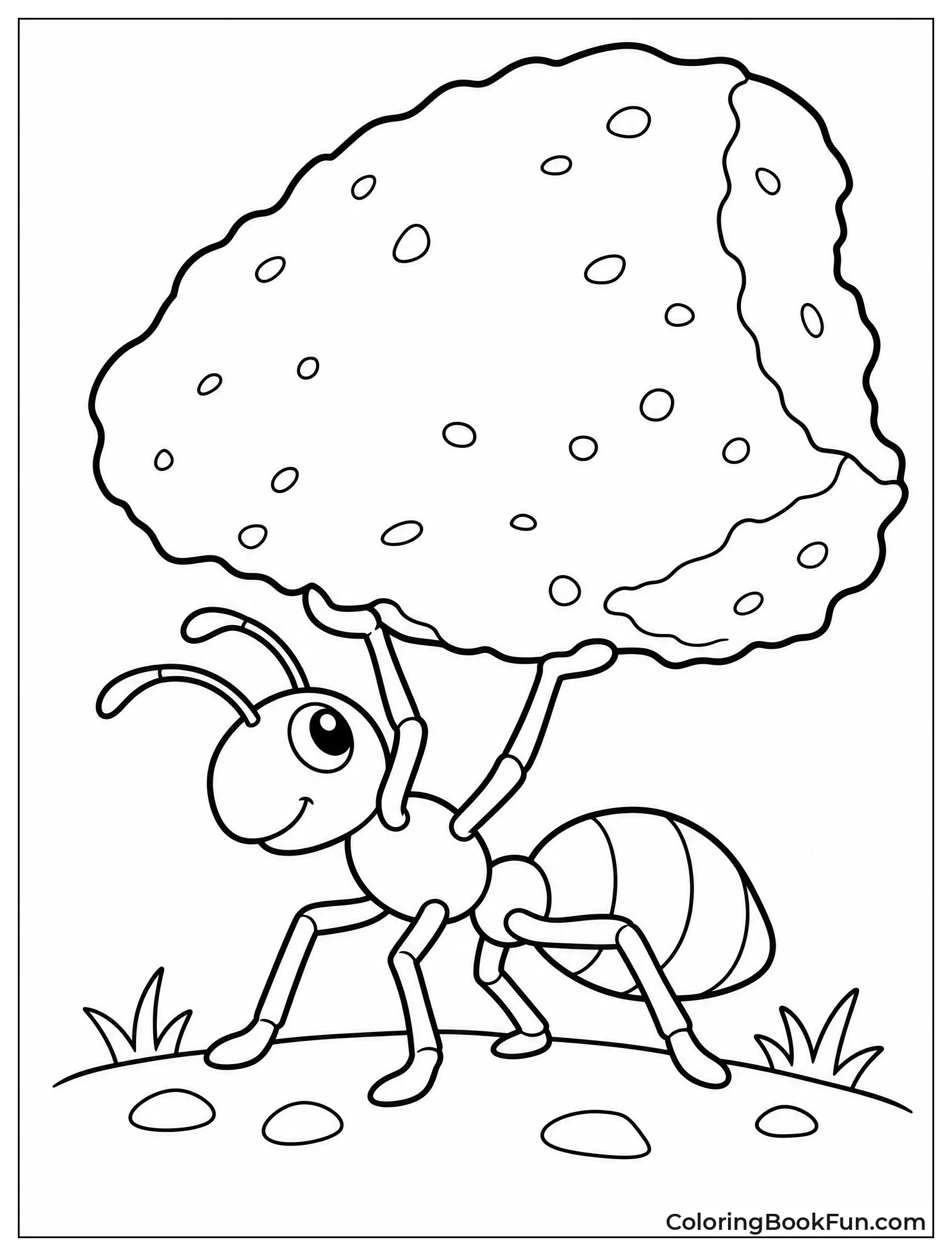 Ant Lifts Huge Bread Crumb