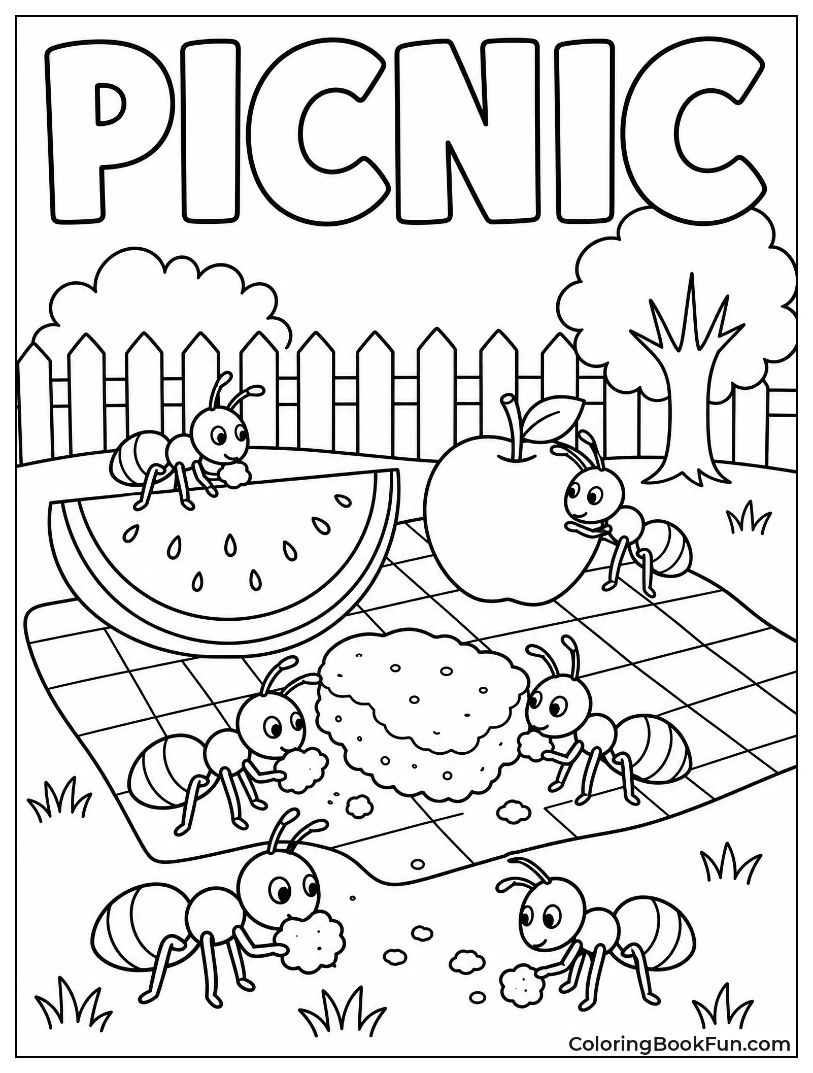 Ants Raid Picnic Crumbs