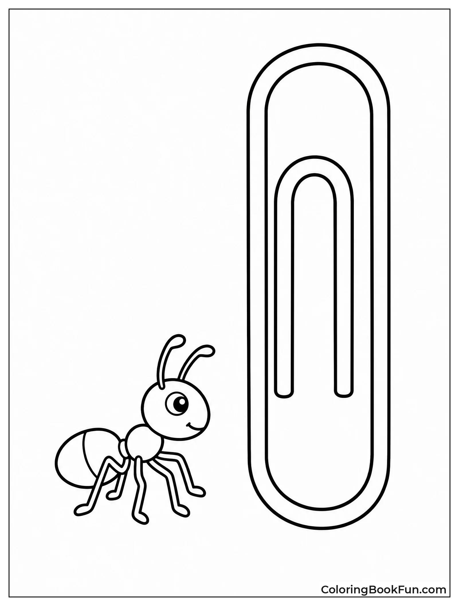 Ant Beside Tiny Paperclip