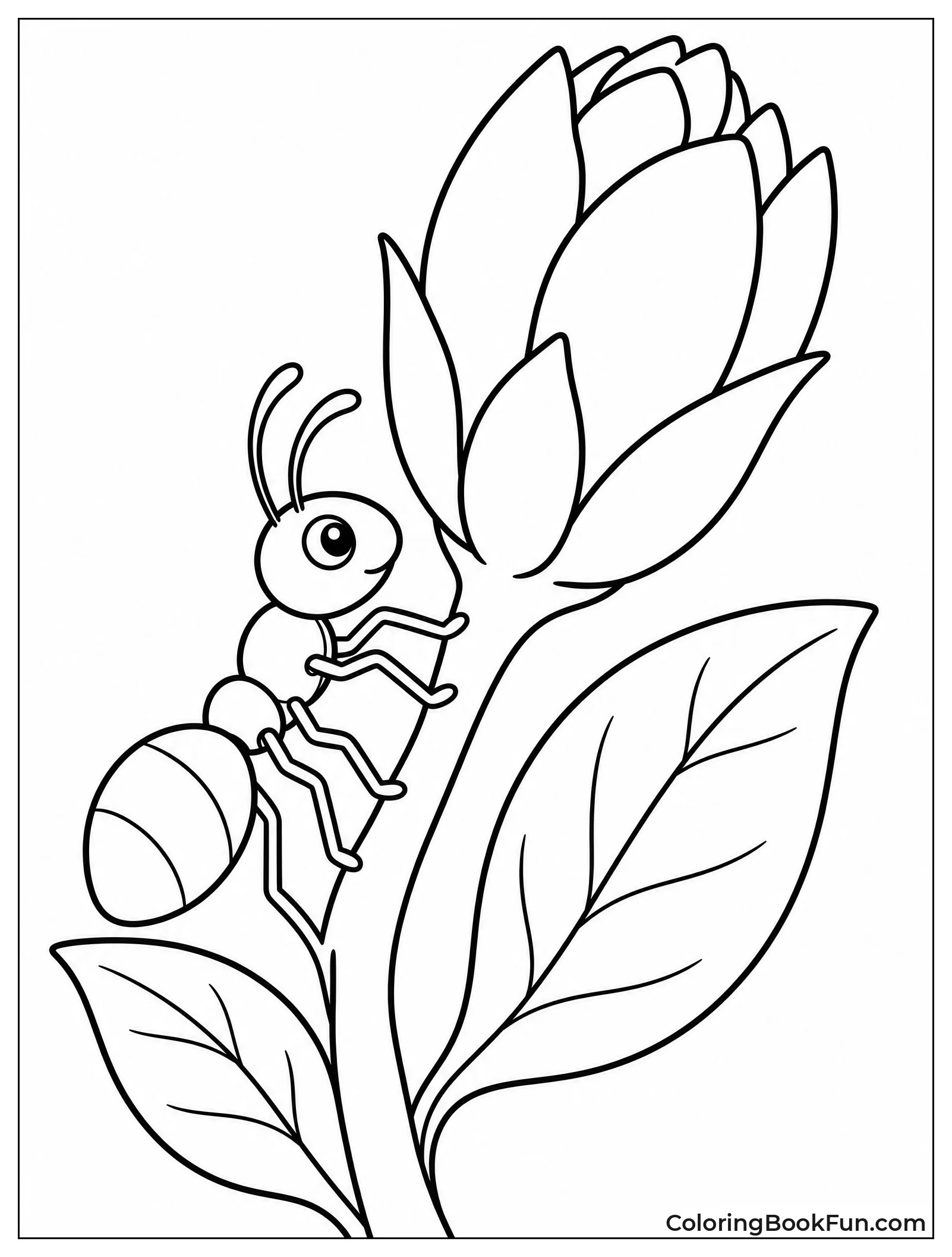 Ant Climbs Spring Bud