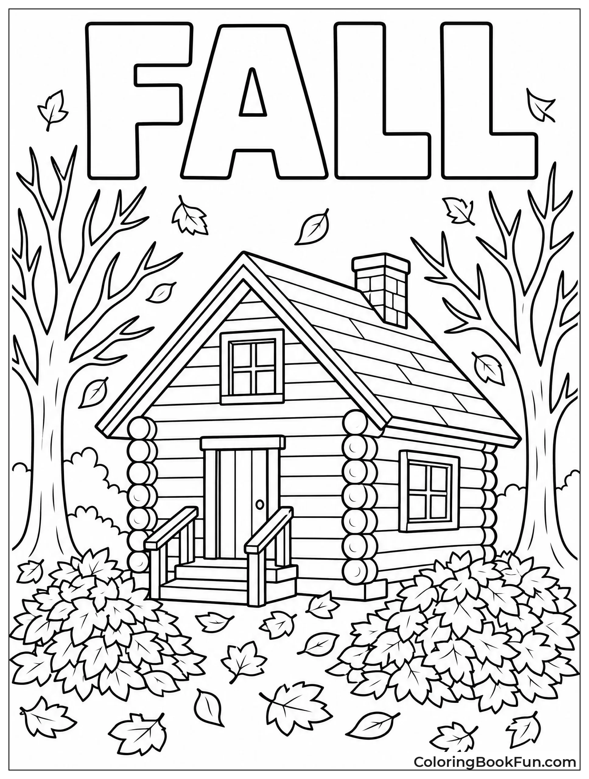 Cabin in Autumn Woods