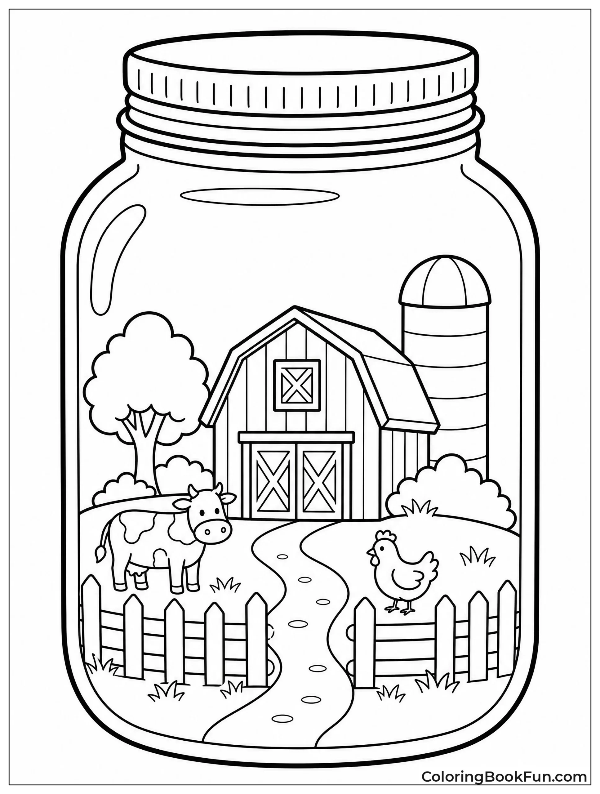 Barn Inside a Glass Jar