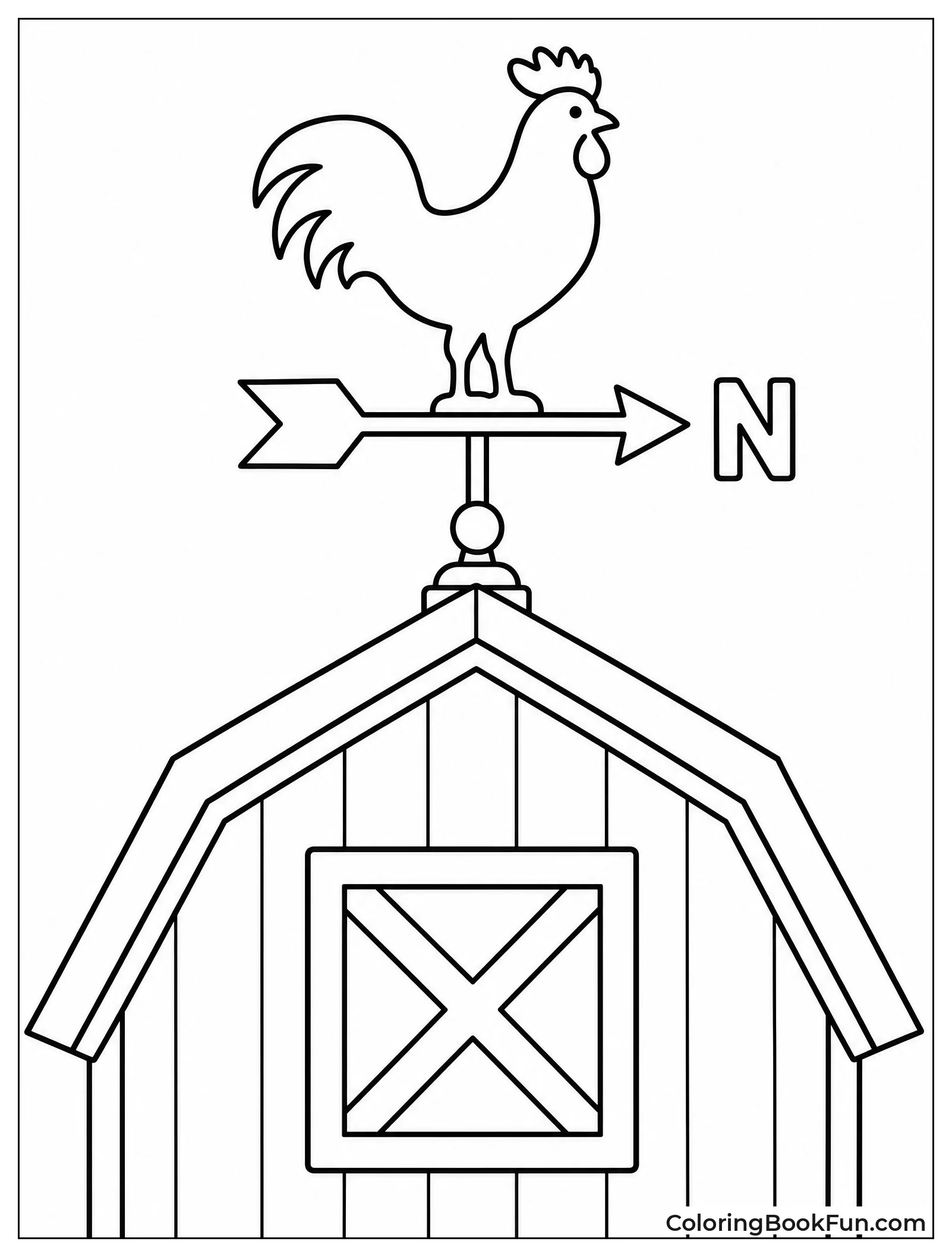 Rooster Weather Vane on Barn