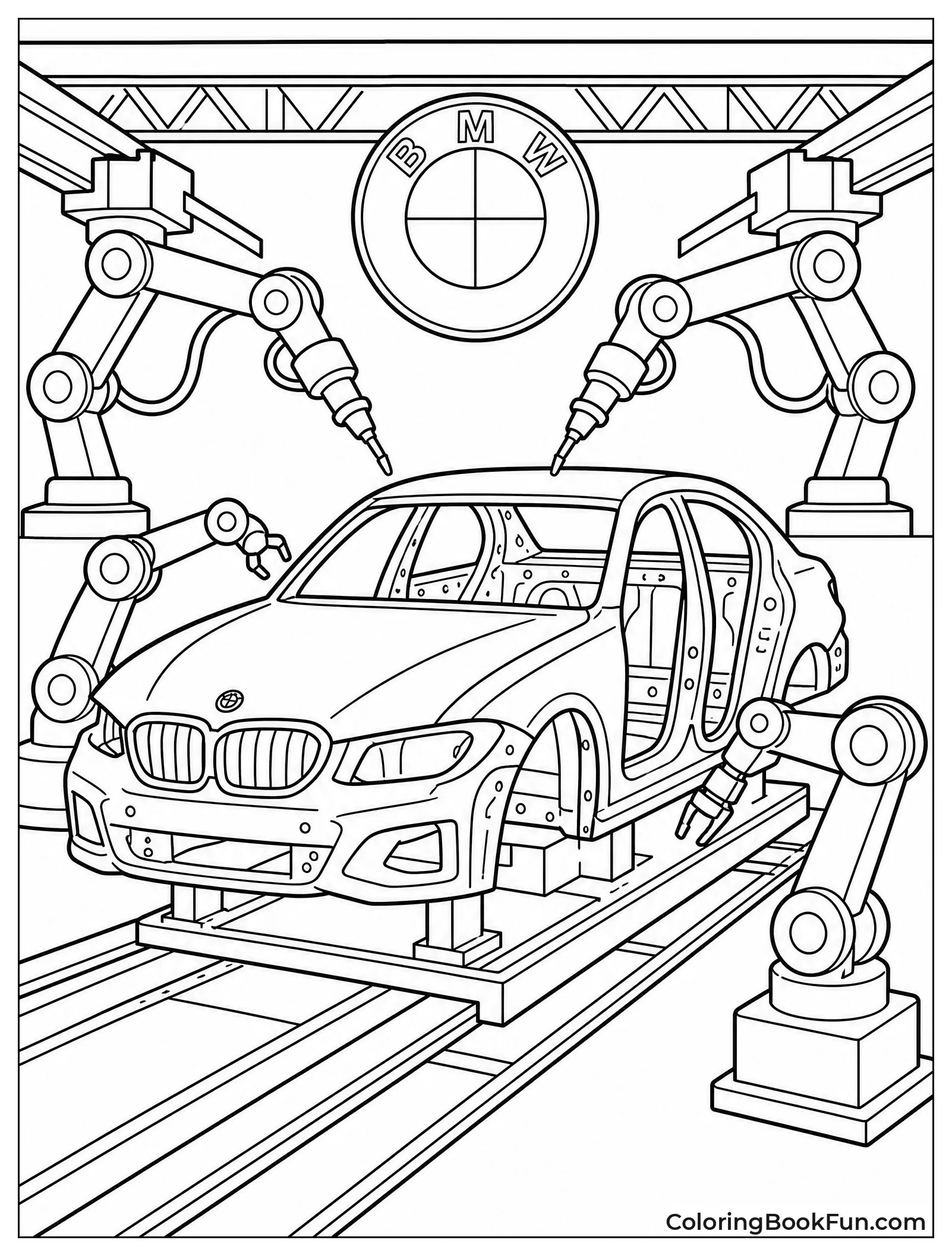 Robots Building BMW in Factory