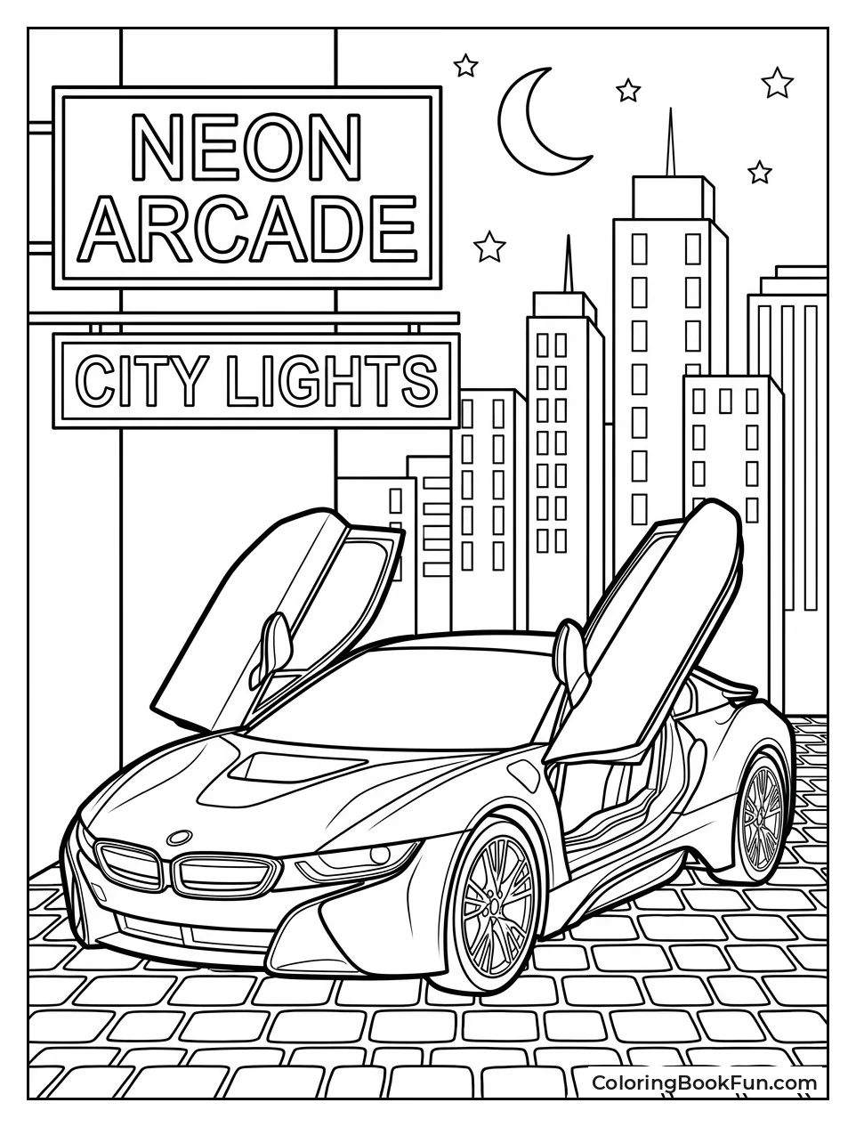 BMW i8 under City Lights