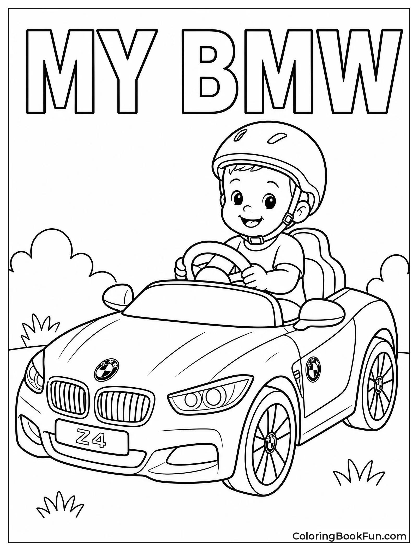 Toddler Driving Tiny BMW Toy