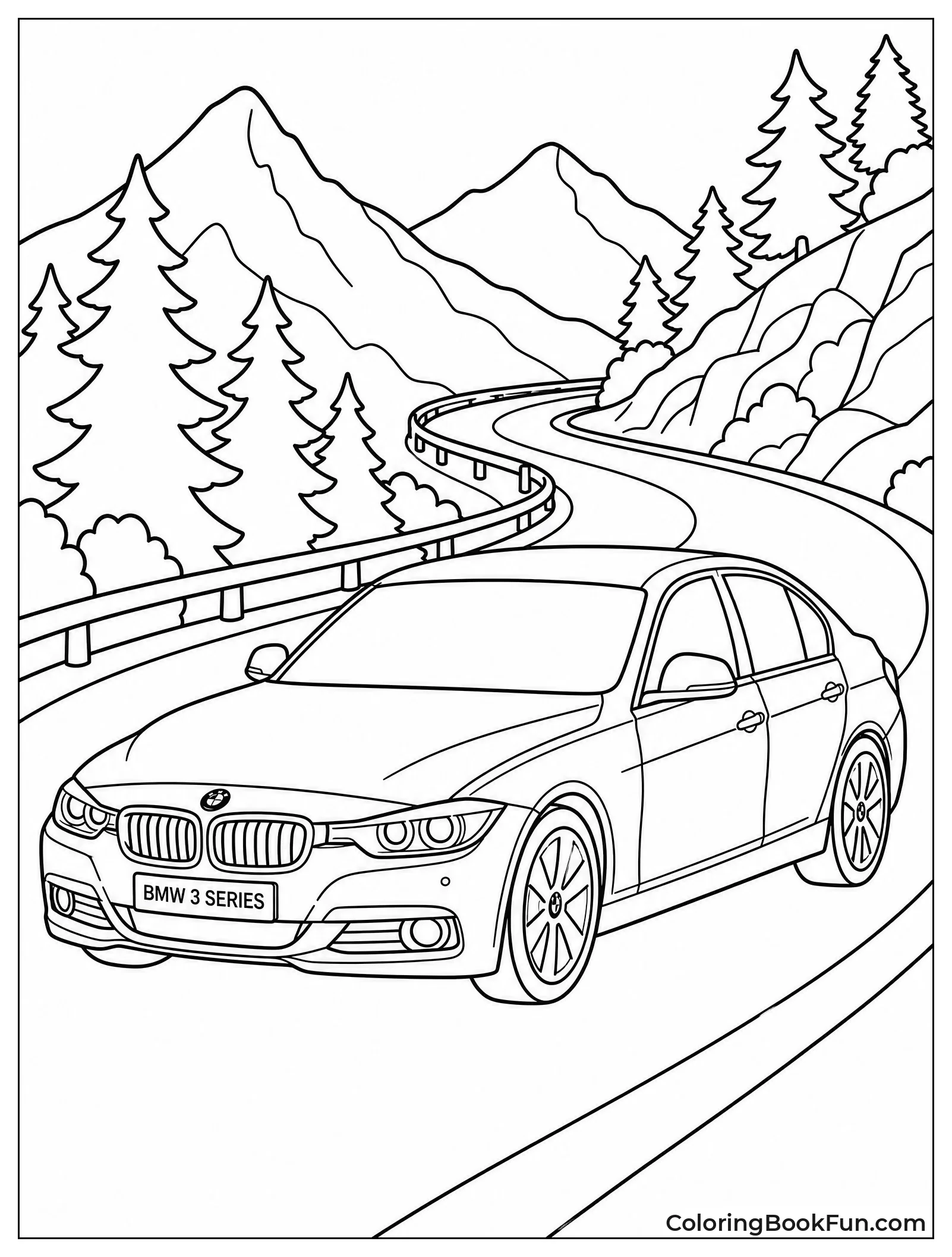 BMW on Winding Mountain Road