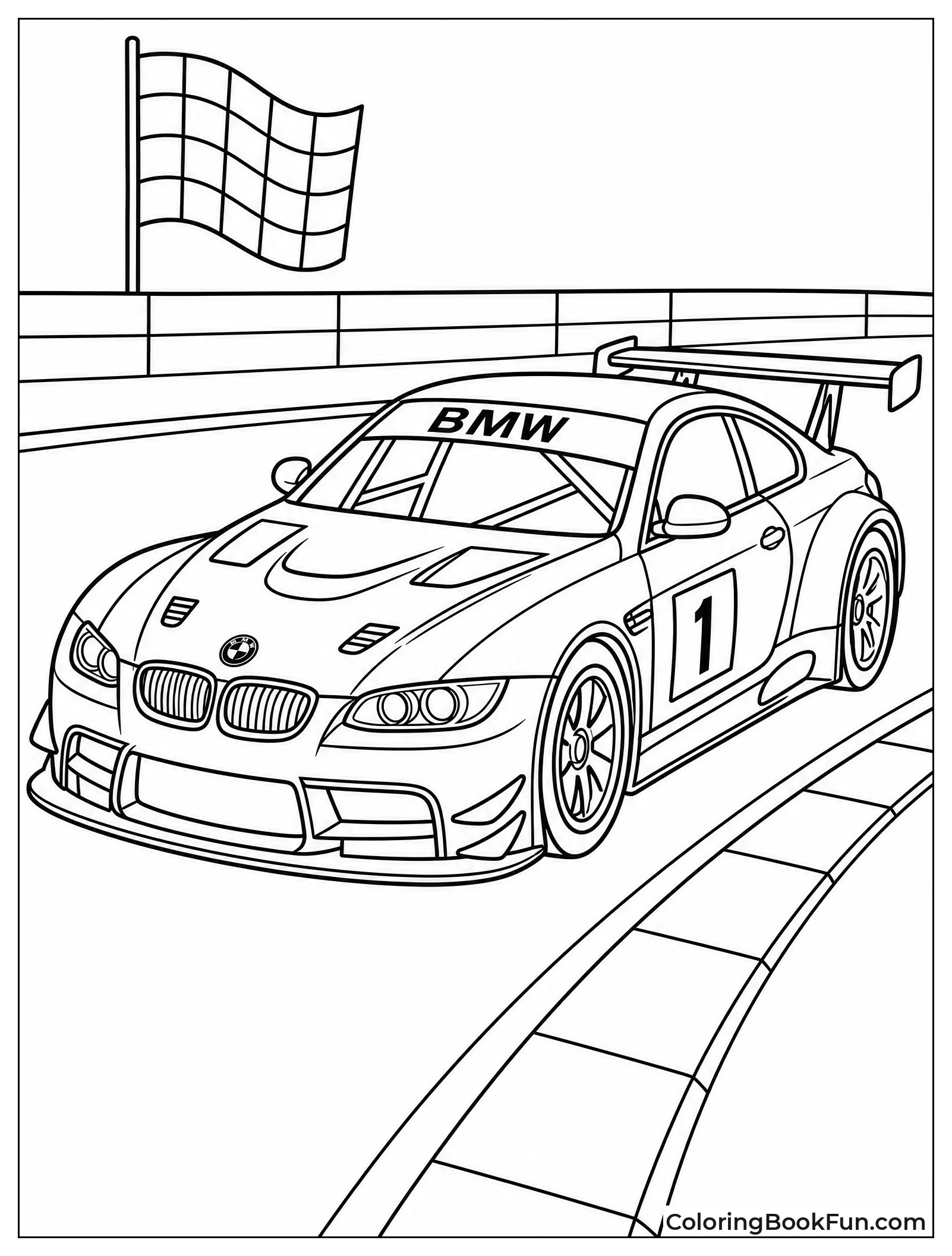 BMW Race Car on Track