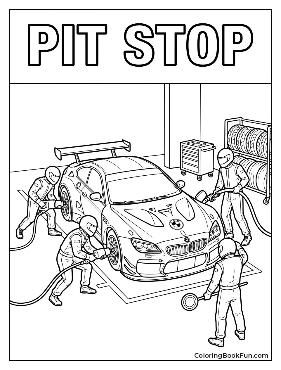 BMW in Busy Pit Stop