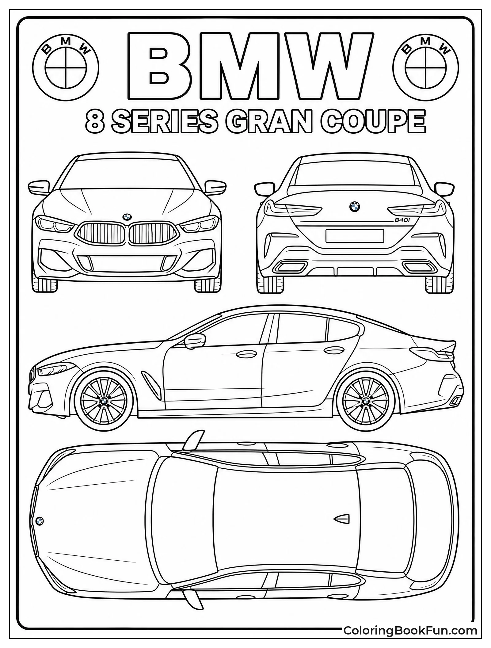 BMW Blueprint with Many Views