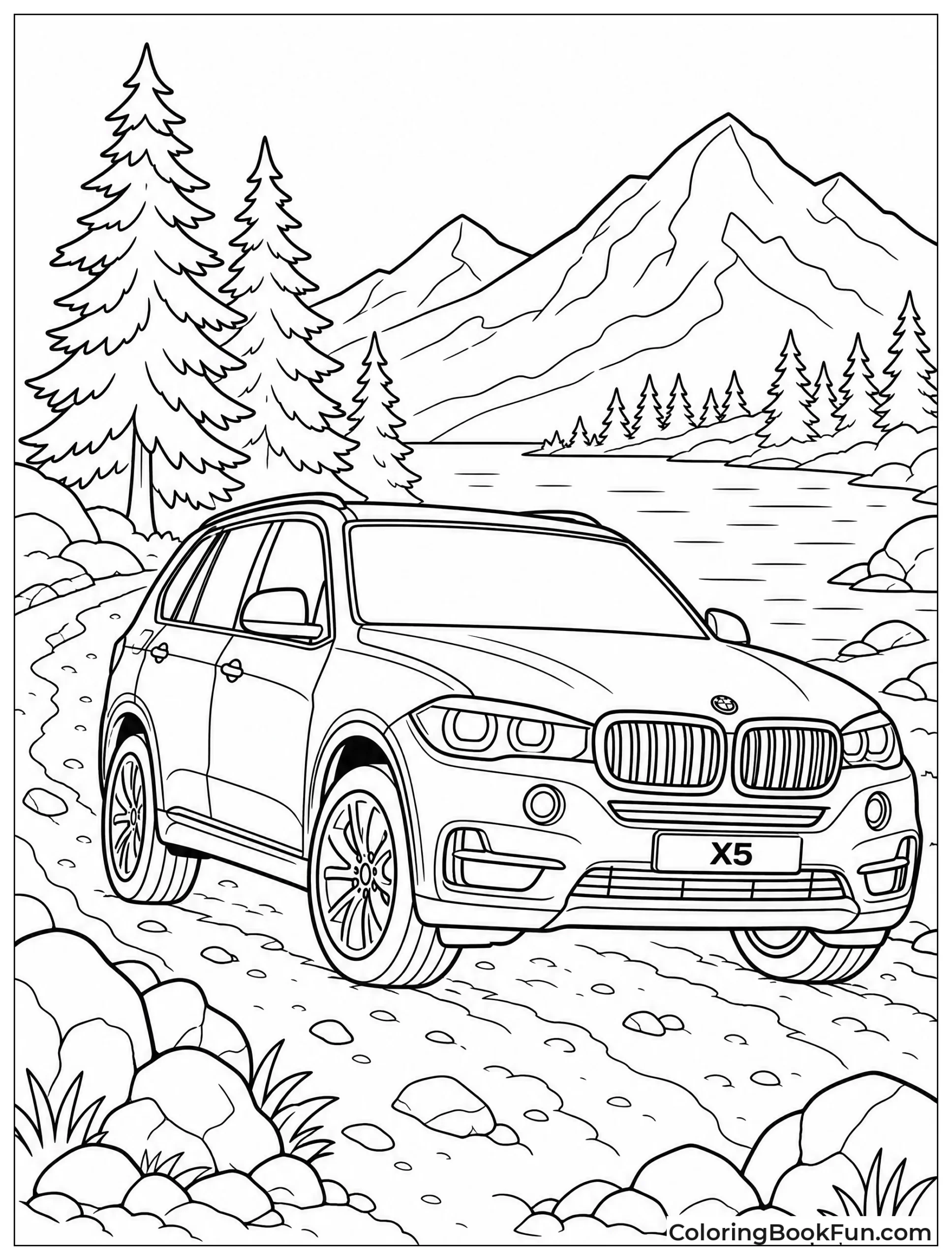 BMW X5 on Mountain Trail