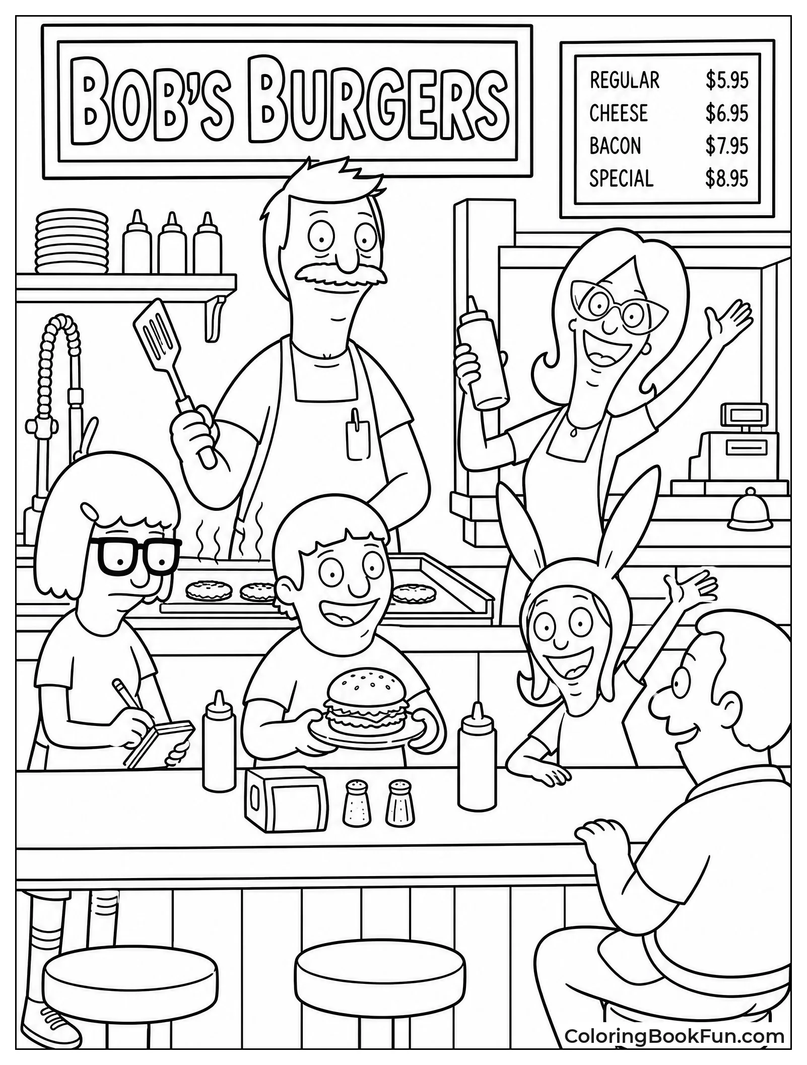 Belchers Working in Busy Restaurant