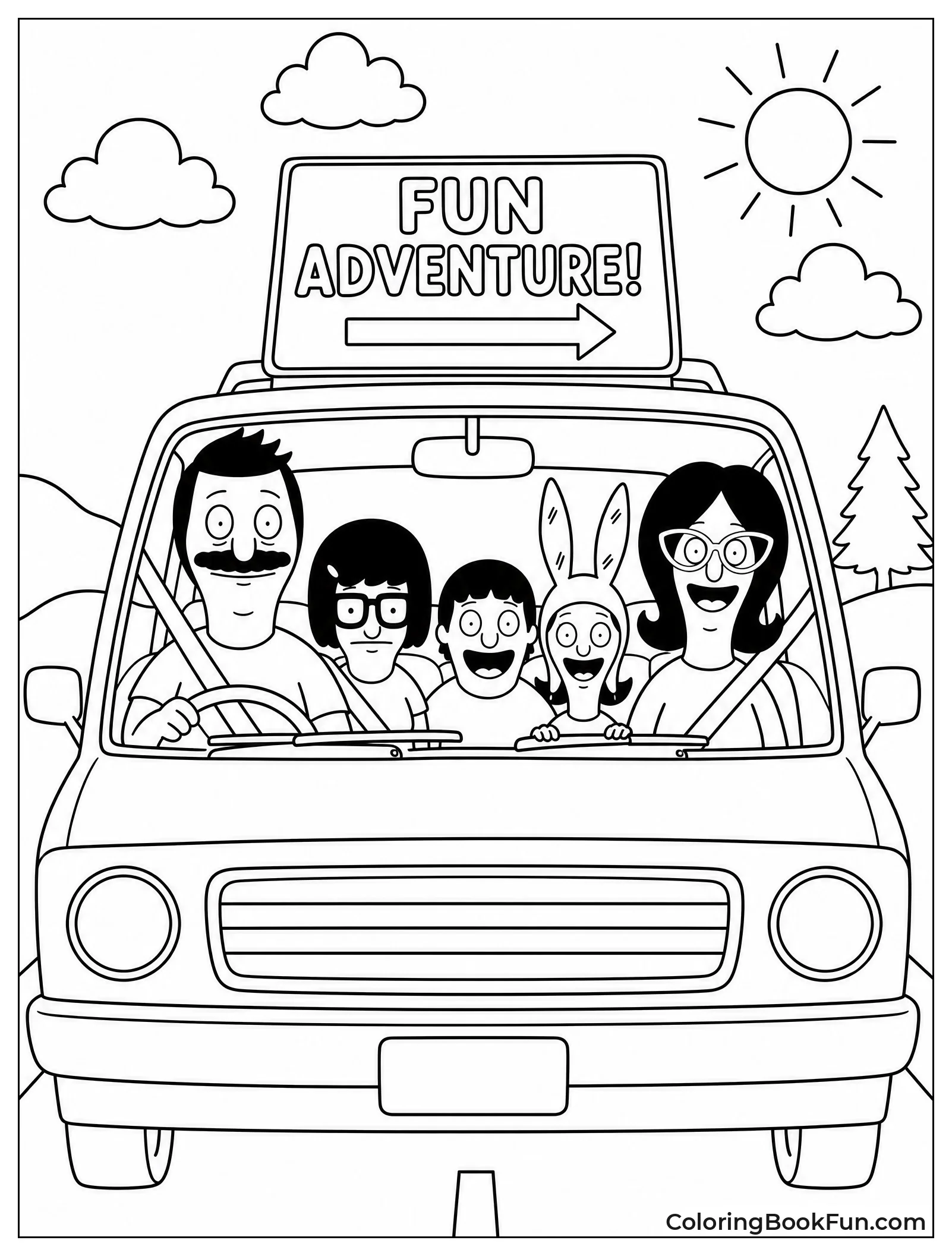 Family Driving on Road Trip