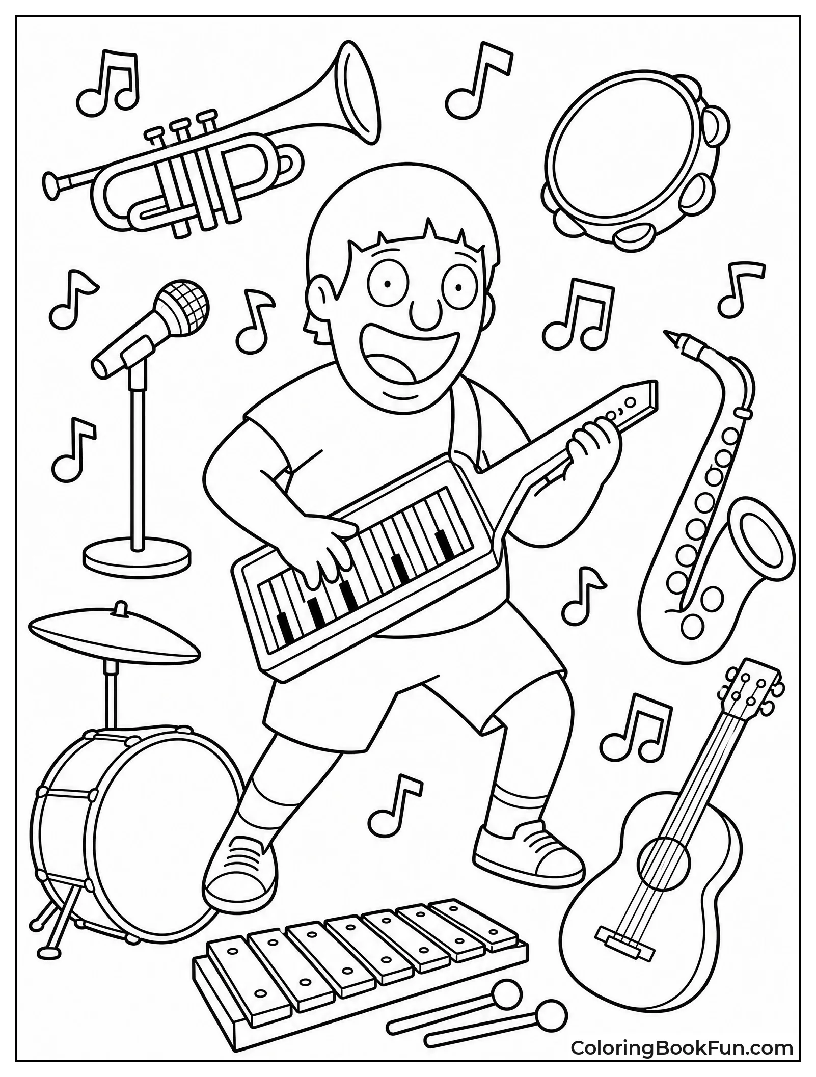 Gene Playing Music with Instruments