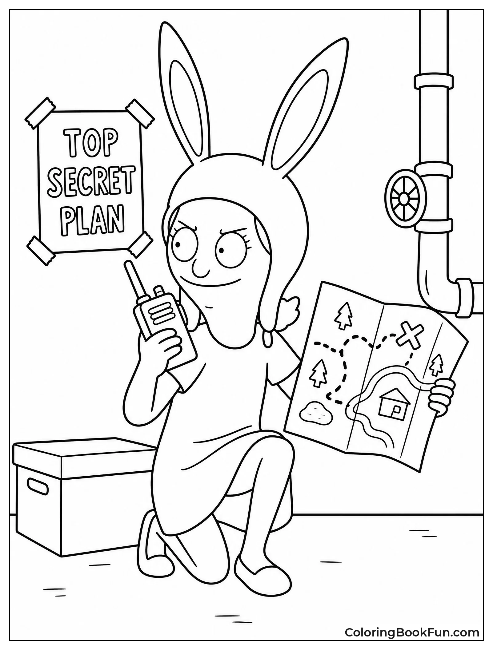 Louise Plotting Adventure with Her Map
