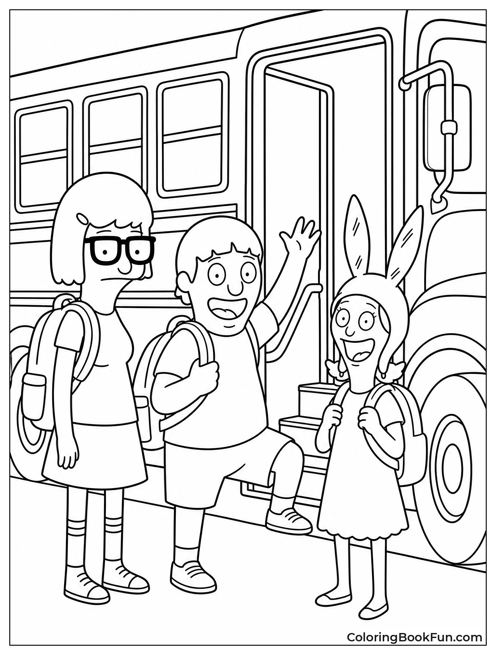 Kids Waiting for School Bus