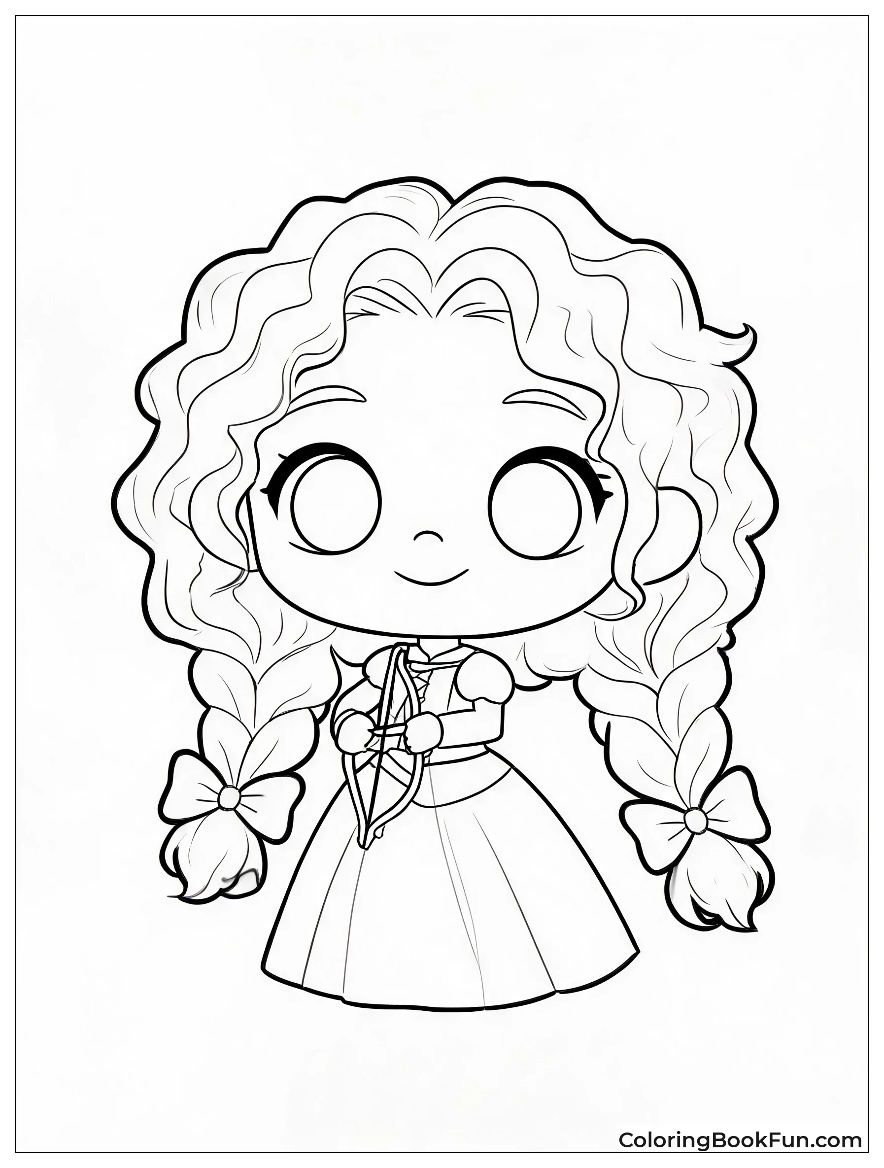 Cute Chibi Merida Holding Tiny Bow