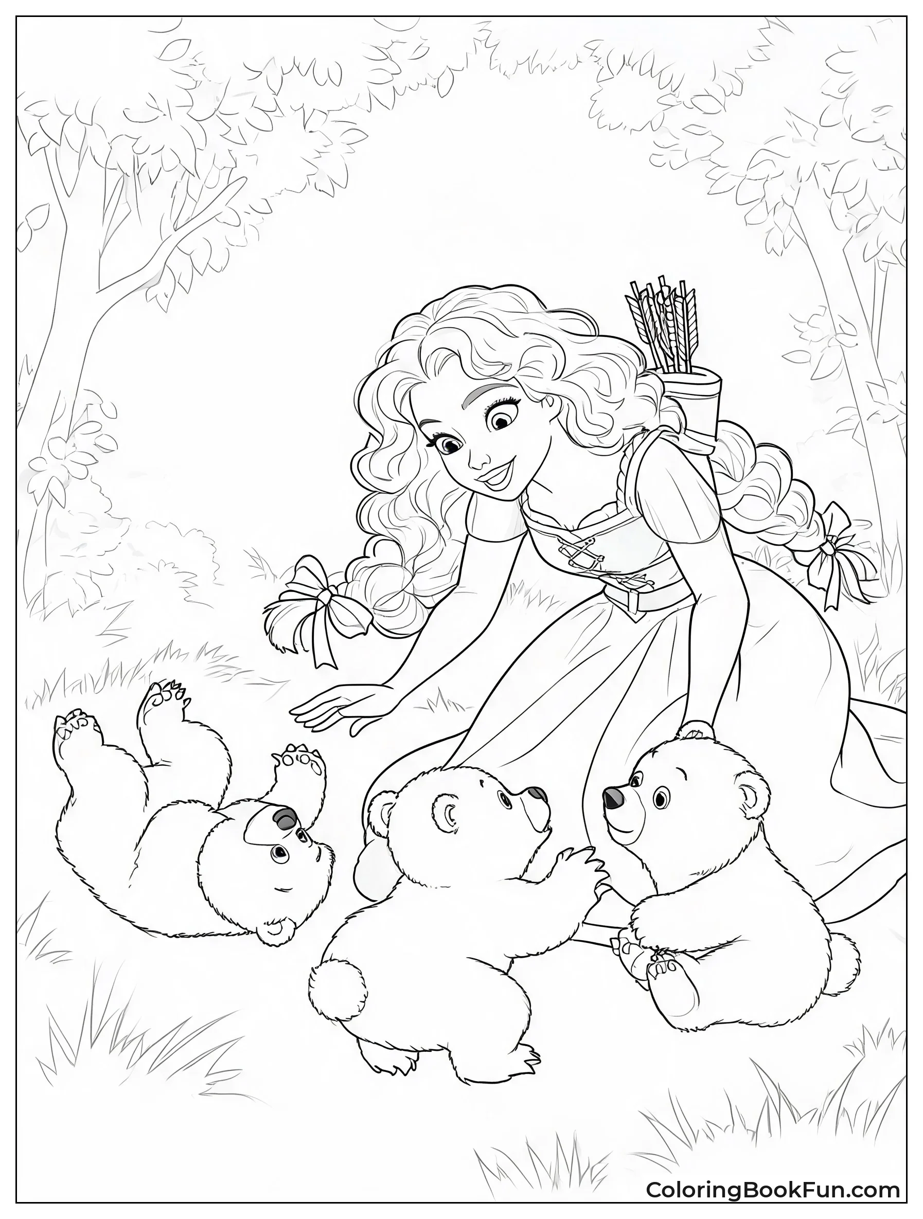 Merida Playing with Bear Triplet Brothers