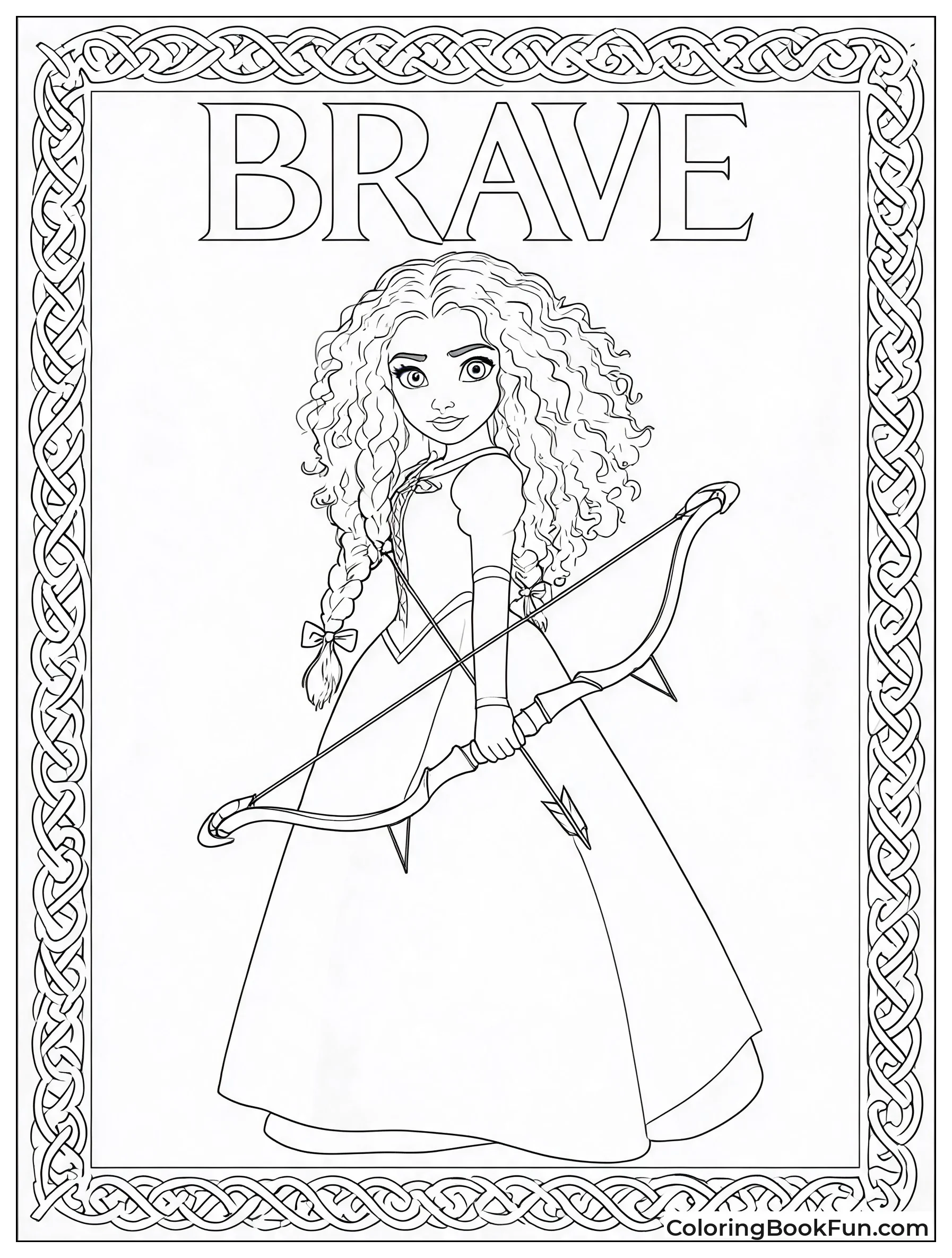 Merida Posing in Green Dress with Knots