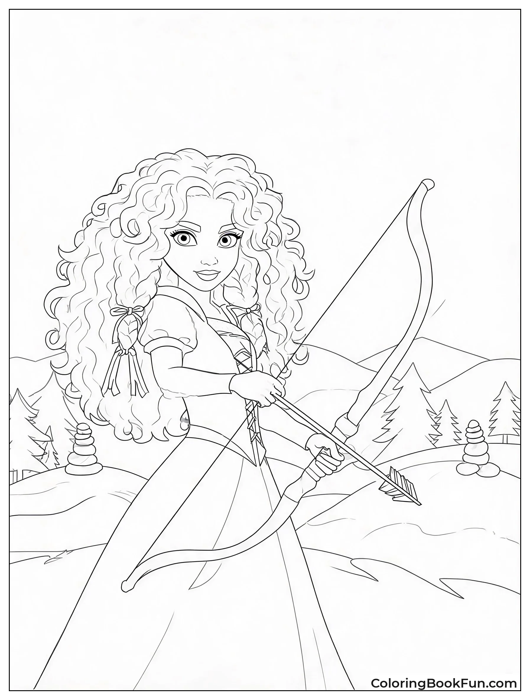 Merida Aiming Her Bow in Scotland