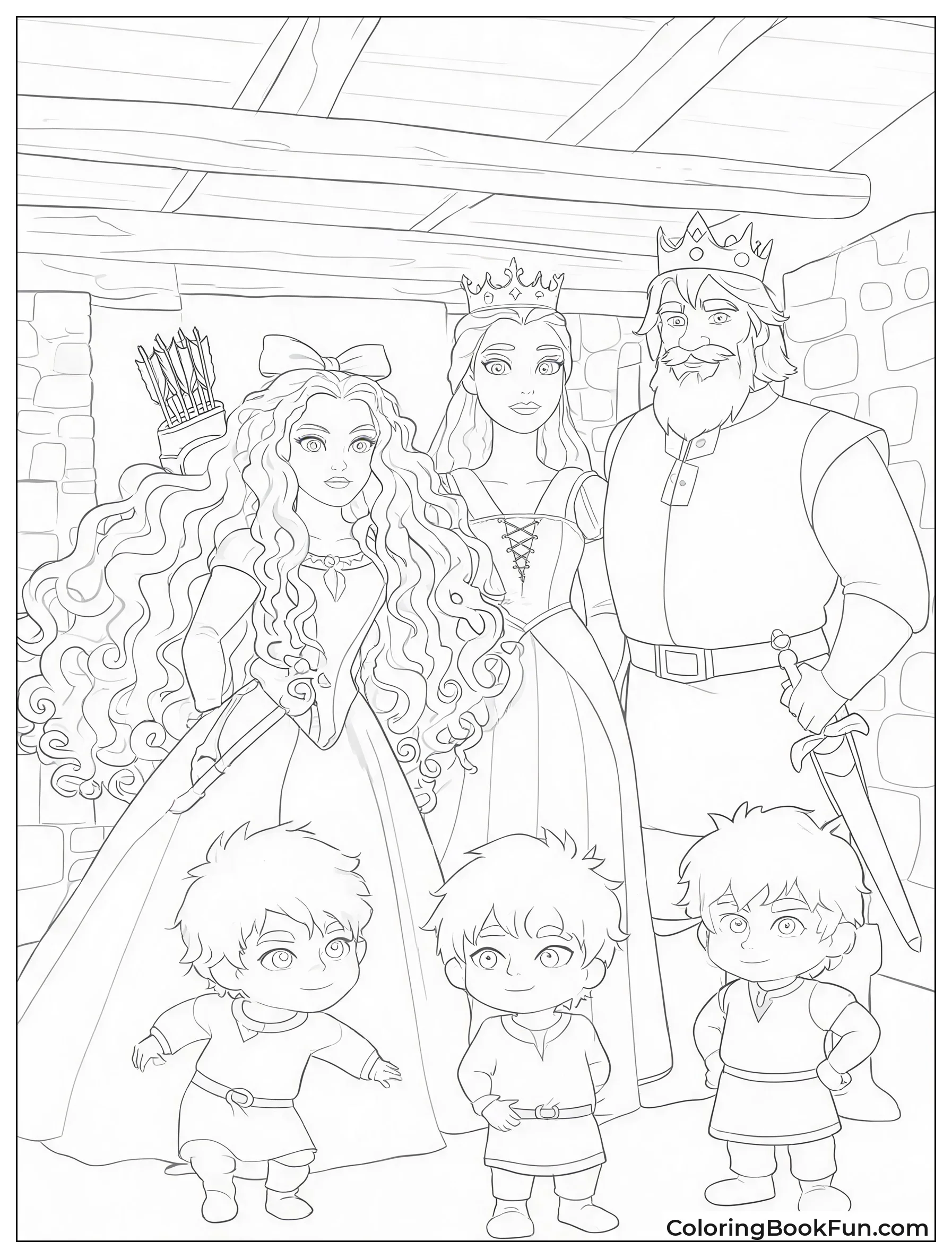Merida Standing with Her Family
