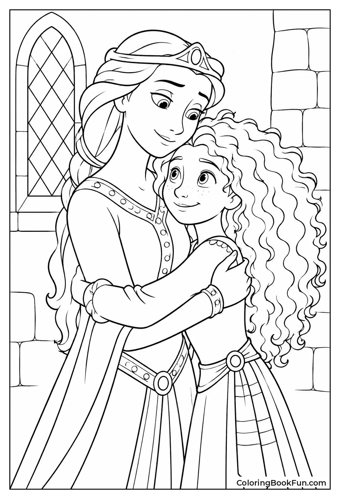 Queen Elinor Hugging Merida Warmly