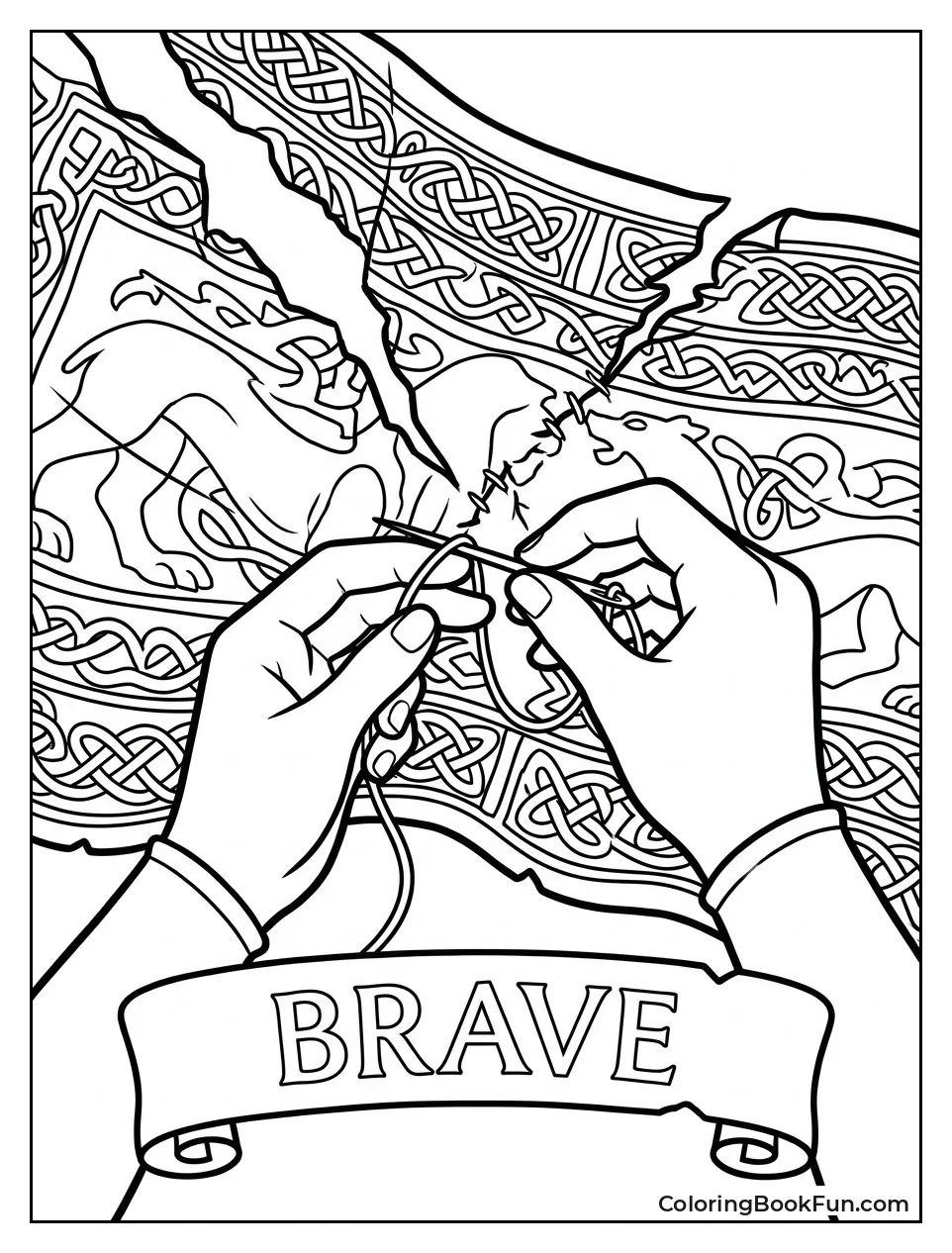Hands Mending the Torn Family Tapestry