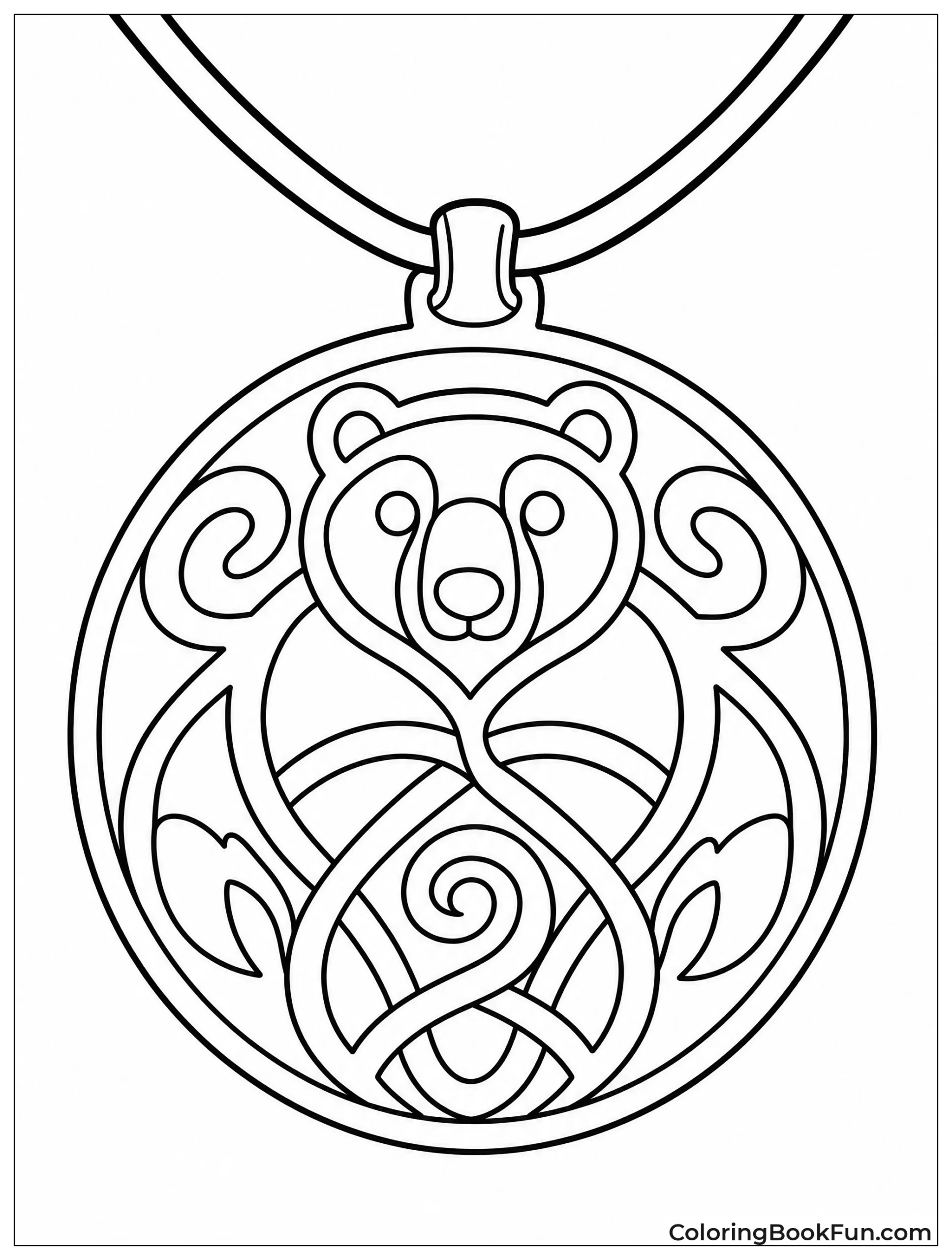 Wooden Bear Pendant from the Witch