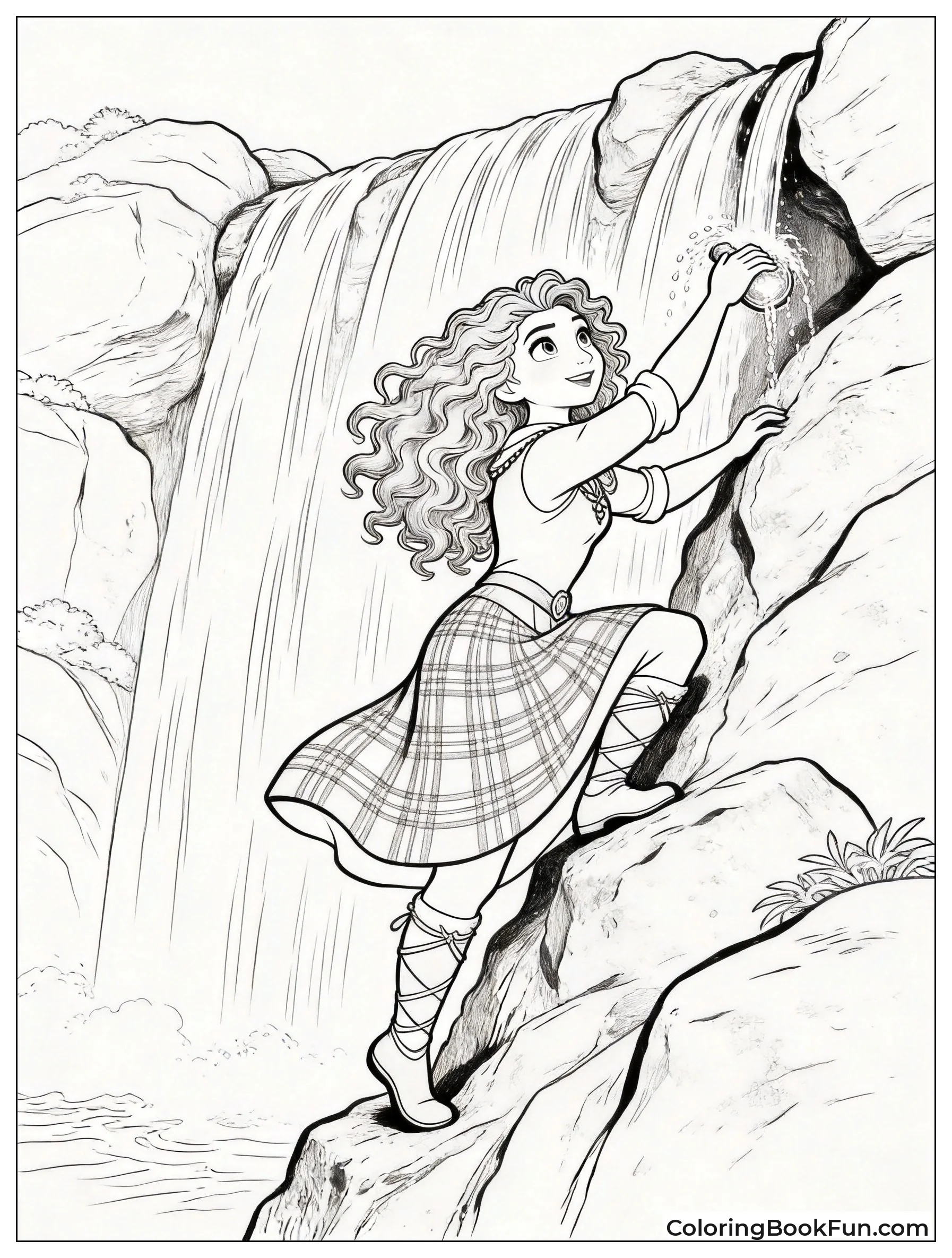 Merida Climbing Rocks at Waterfall