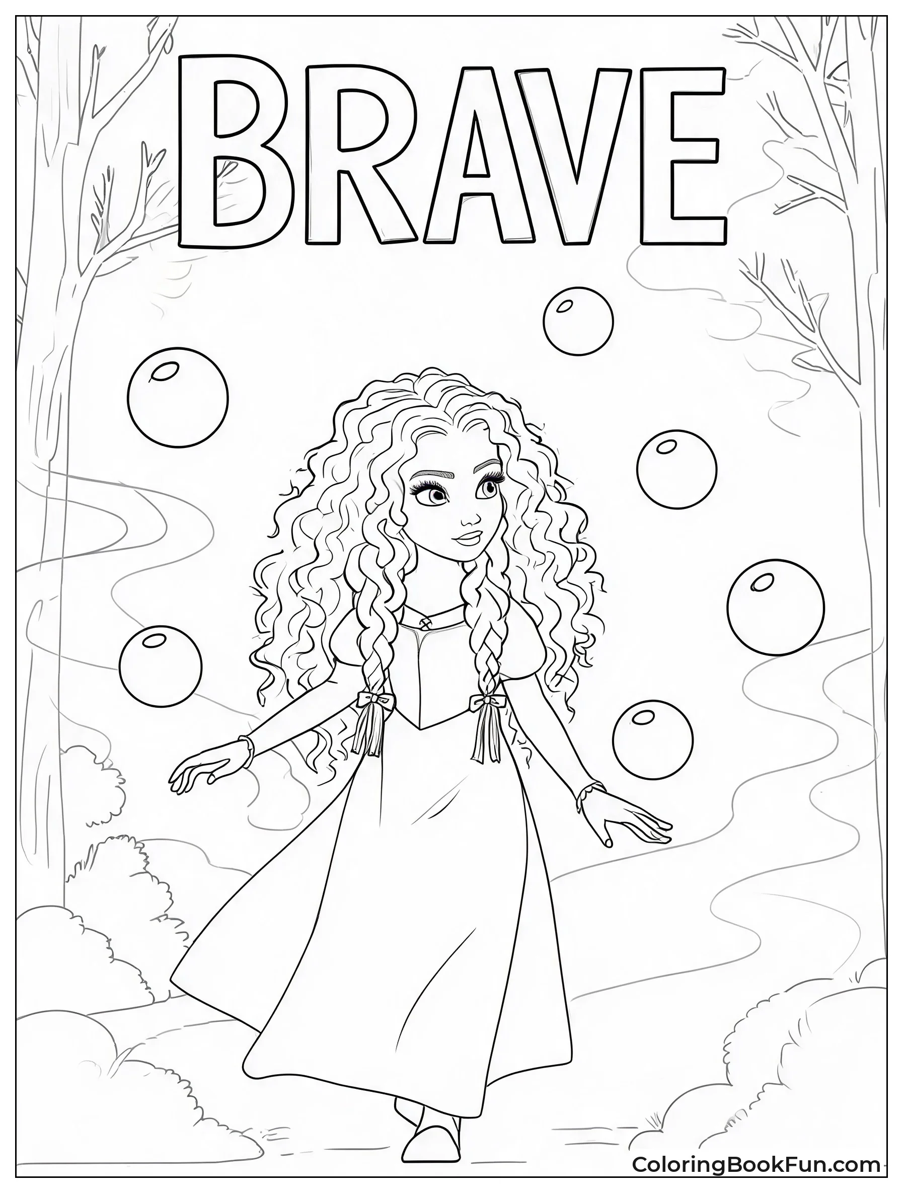Merida Following Glowing Wisps in Forest