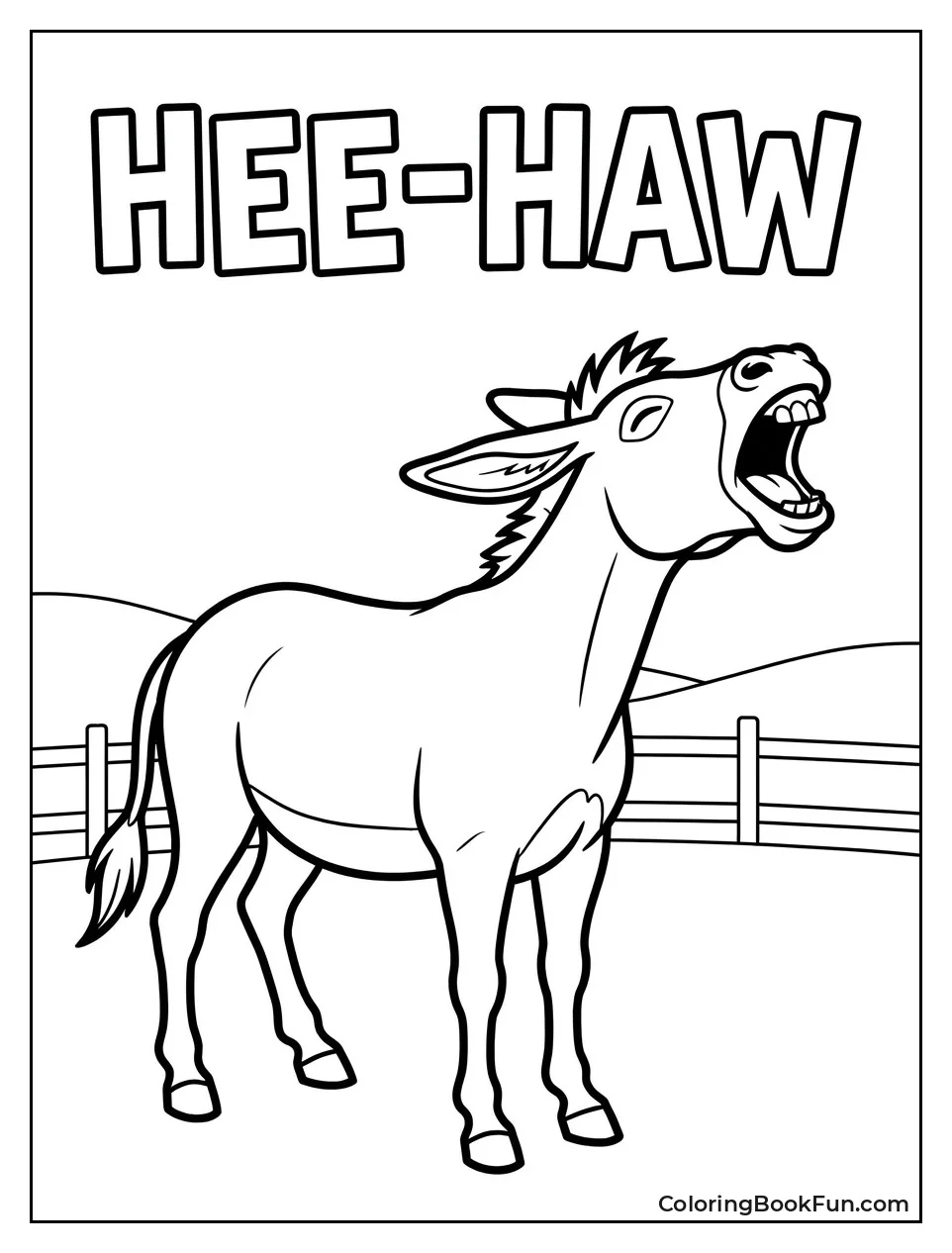 Donkey Opens Mouth to Bray