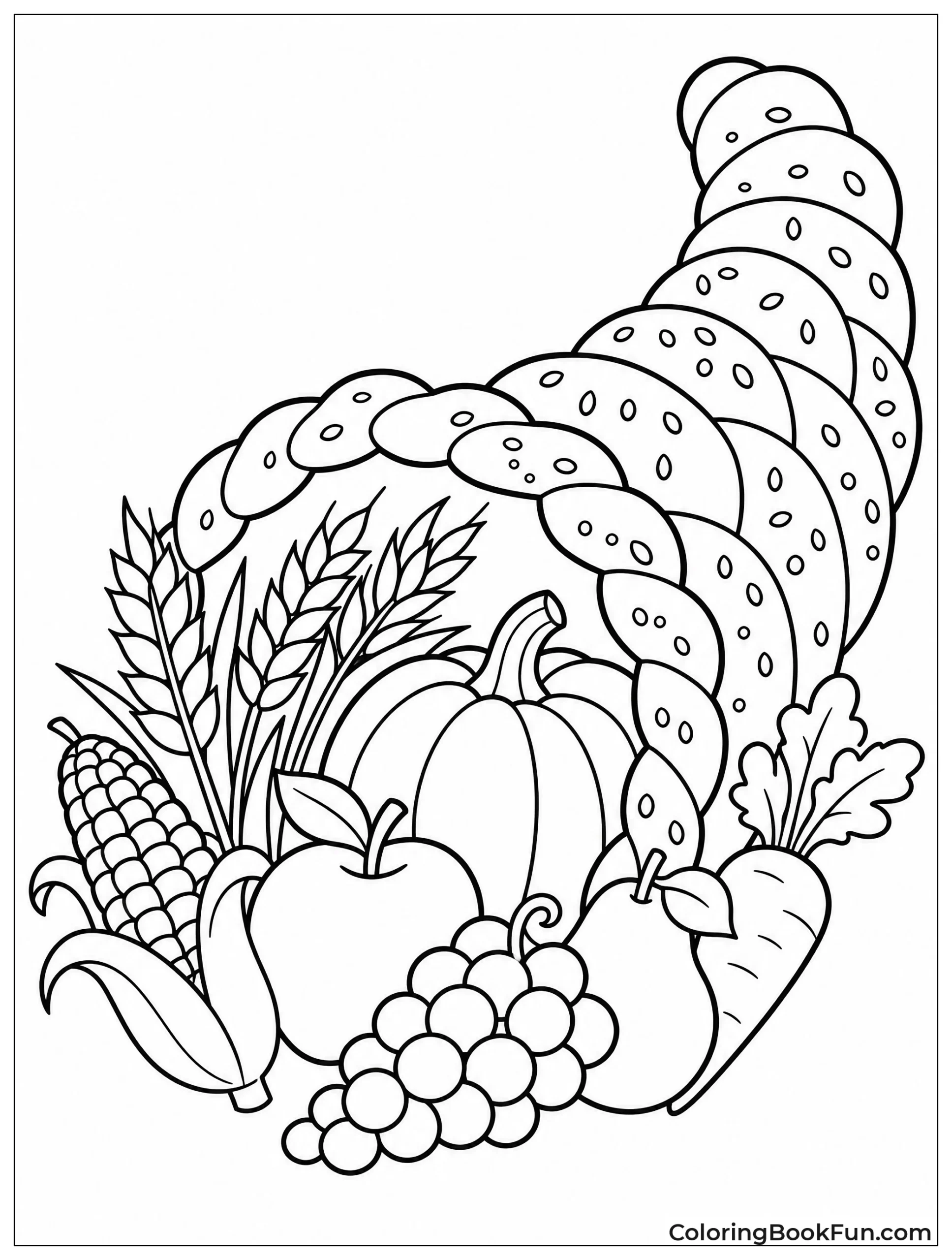 Braided Bread Cornucopia with Seeds